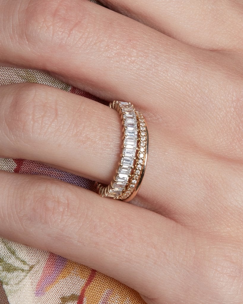 4.50CTW Emerald Cut Full Eternity Stacking Wedding Band - Eurus engagement rings