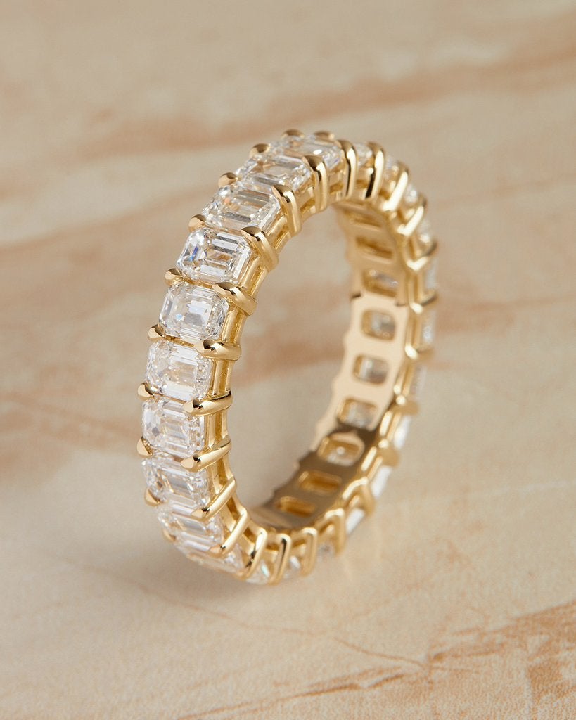 4.50CTW Emerald Cut Full Eternity Stacking Wedding Band - Eurus engagement rings