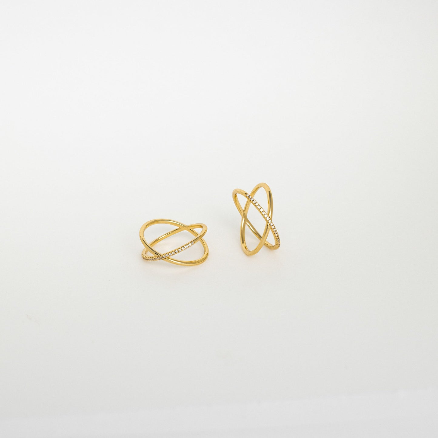 0.10 TCW Round Moissanite Double Band Ring for Women - Eurus engagement rings