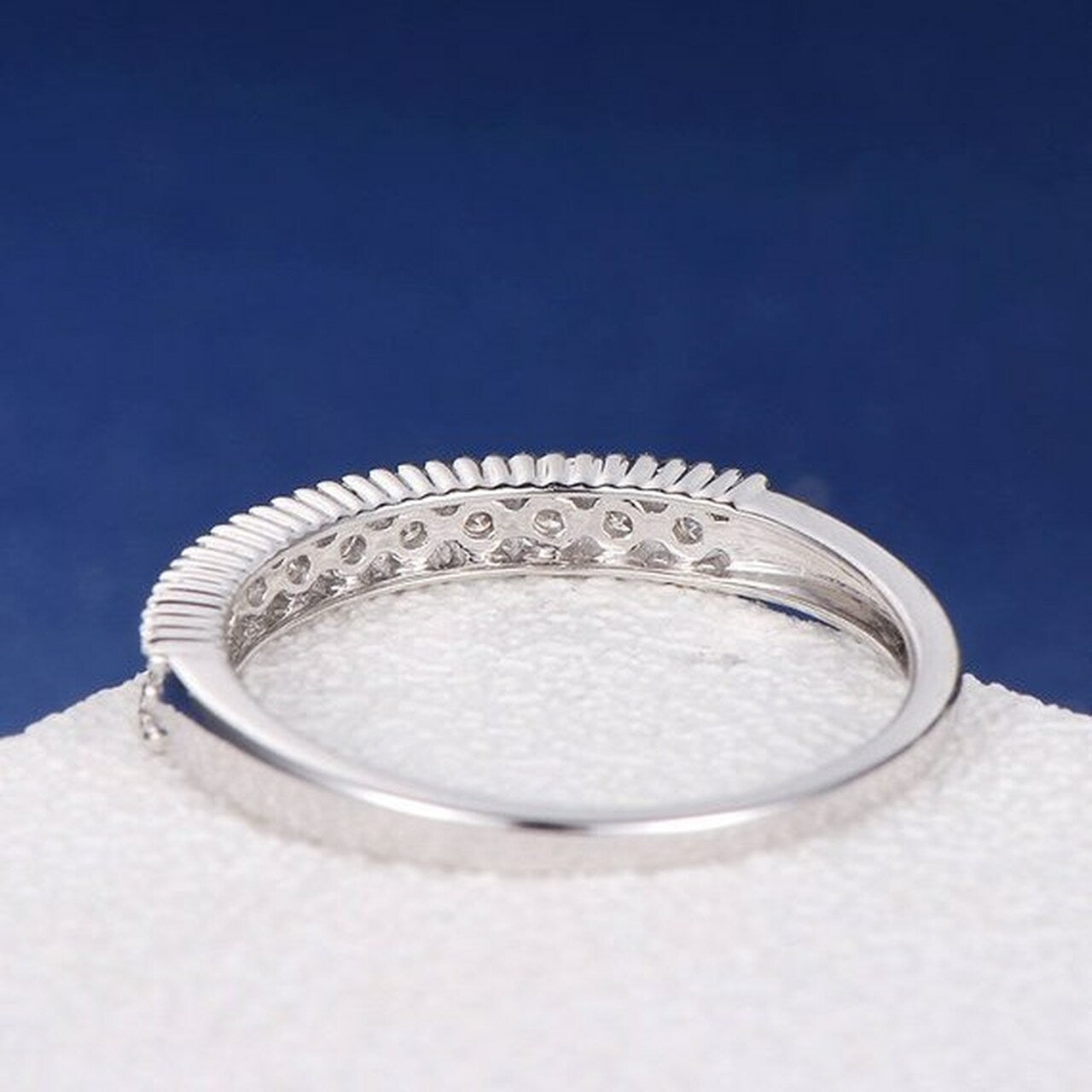 0.16CTW Round Brilliant Cut Channel Set Half Eternity Wedding Band - Eurus engagement rings