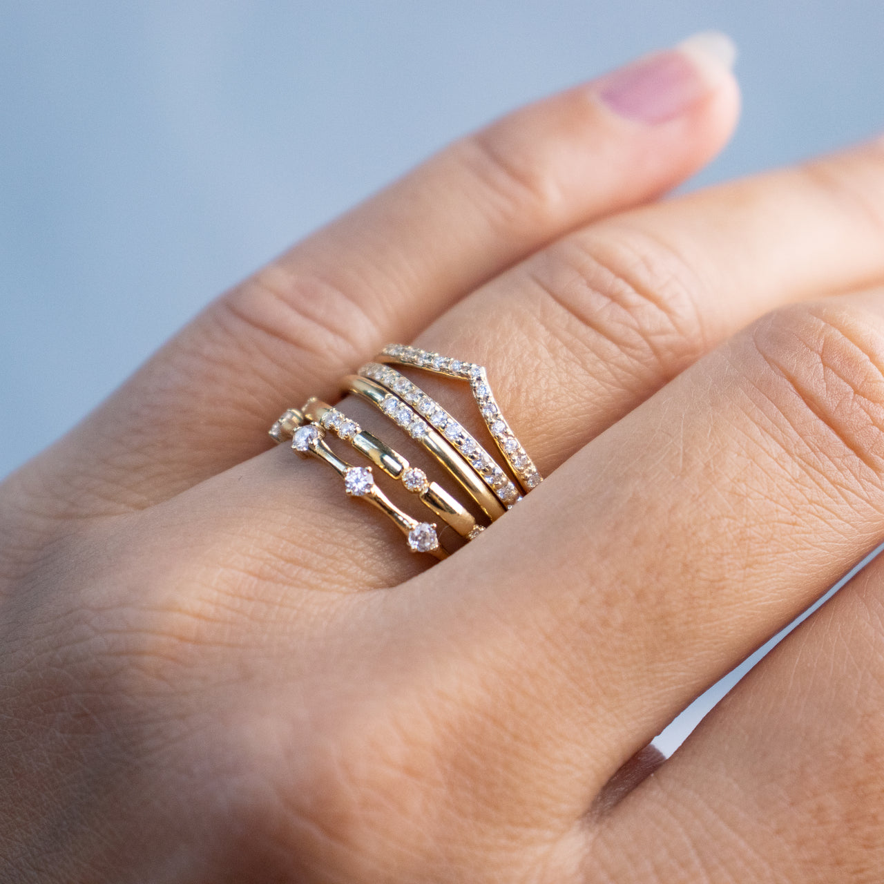0.30CTW Round Brilliant Cut Dainty Wedding Band - Eurus engagement rings