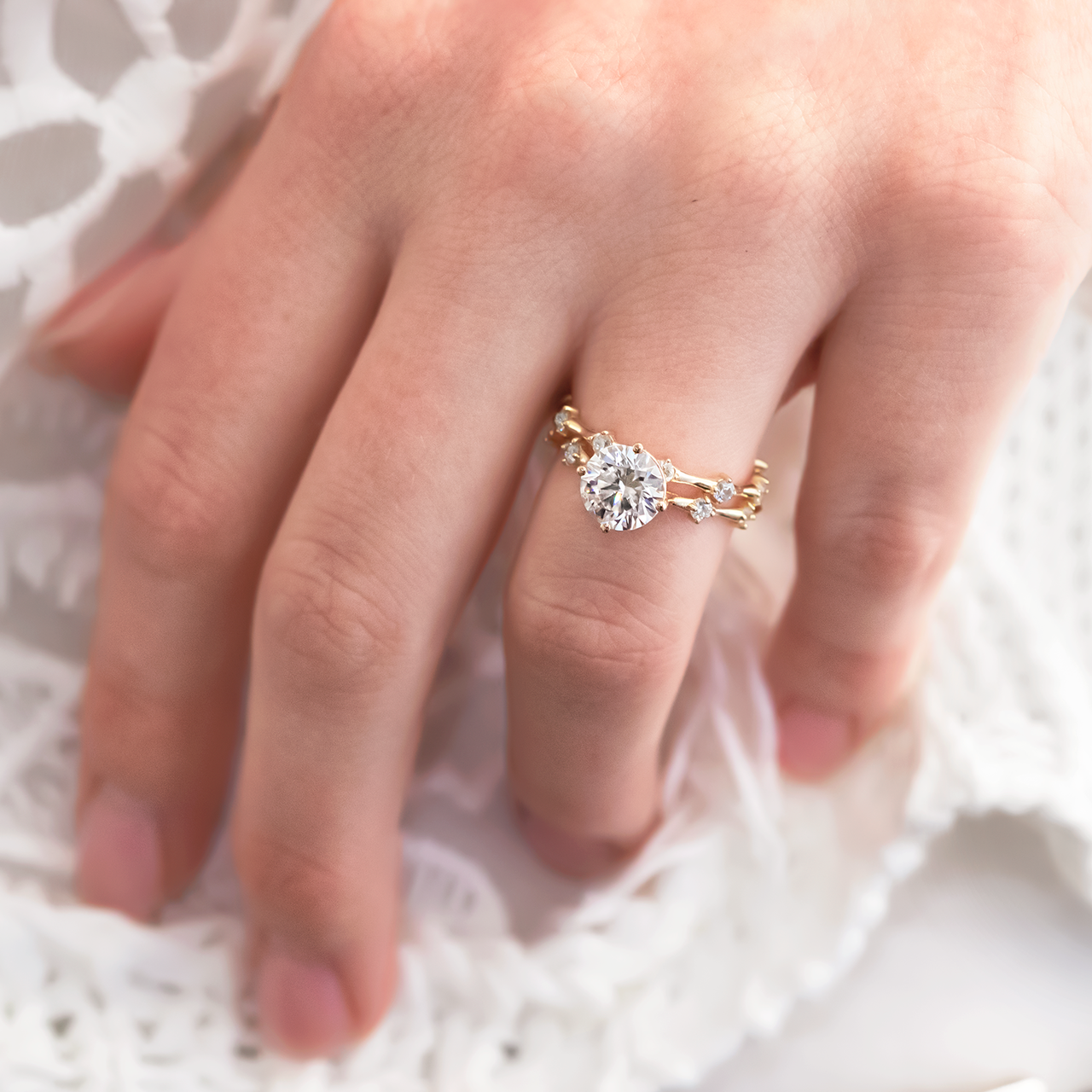 0.30CTW Round Brilliant Cut Dainty Wedding Band - Eurus engagement rings