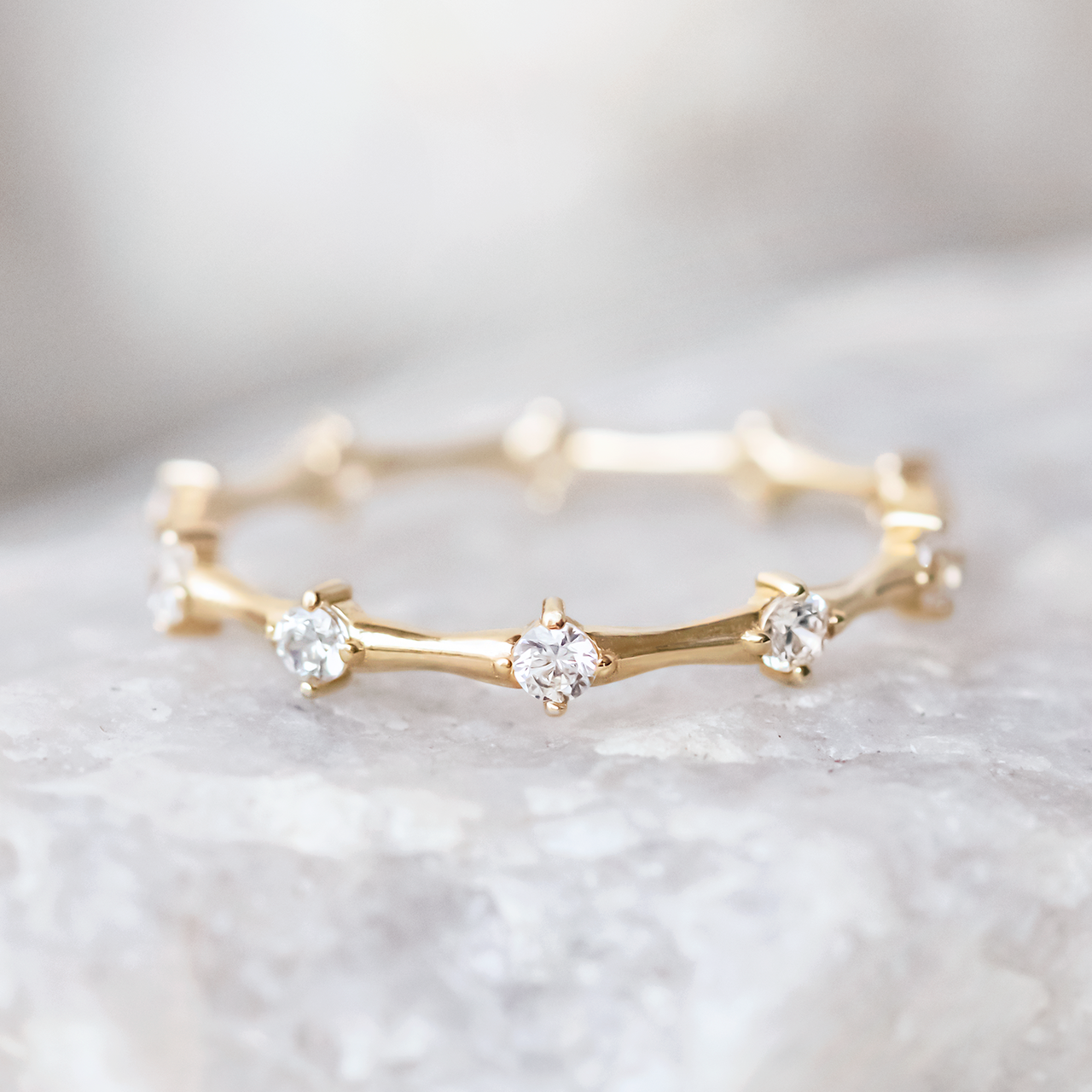 0.30CTW Round Brilliant Cut Dainty Wedding Band - Eurus engagement rings