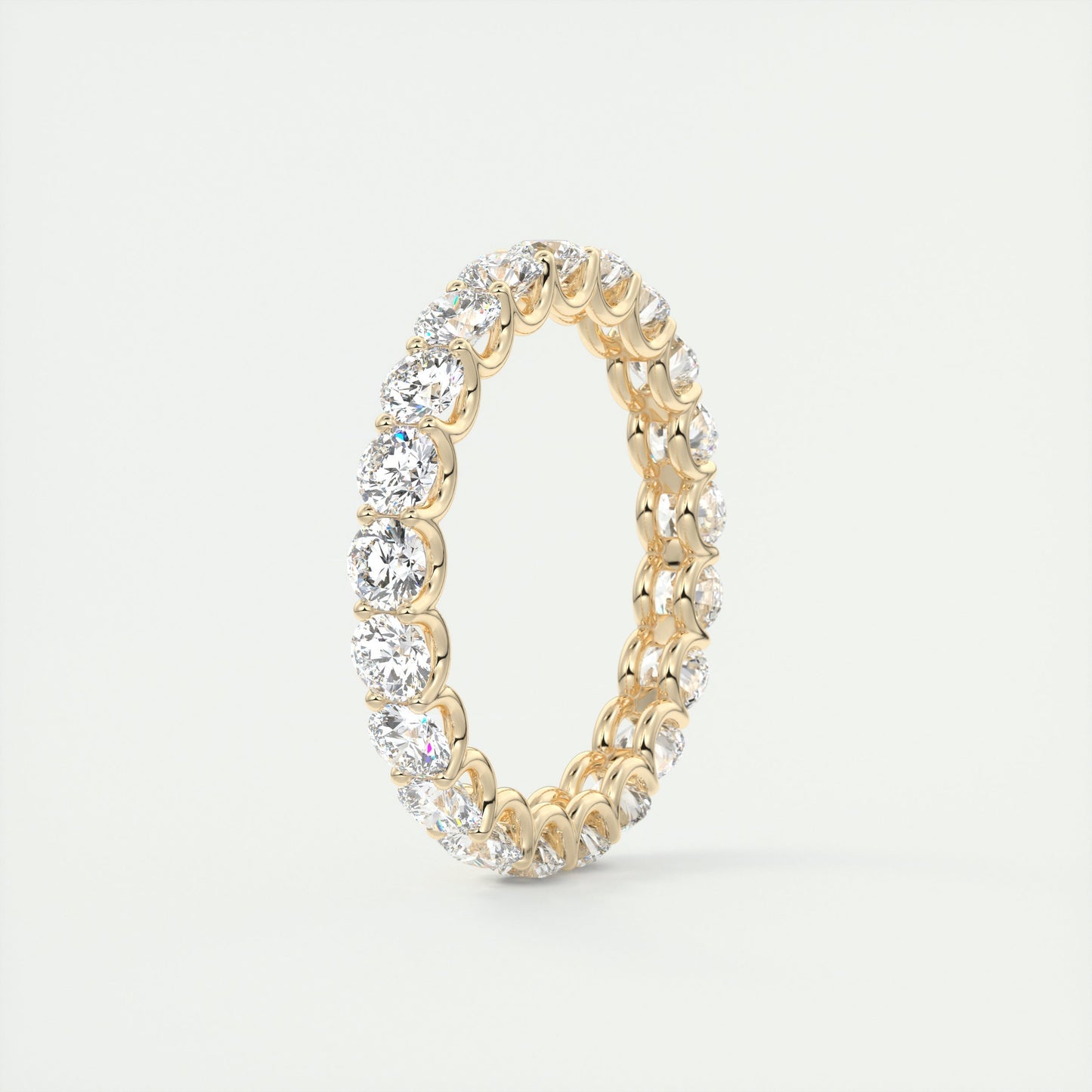 2.50CT Round Cut Moissanite Full Eternity Prong Unique Wedding Band - Eurus engagement rings