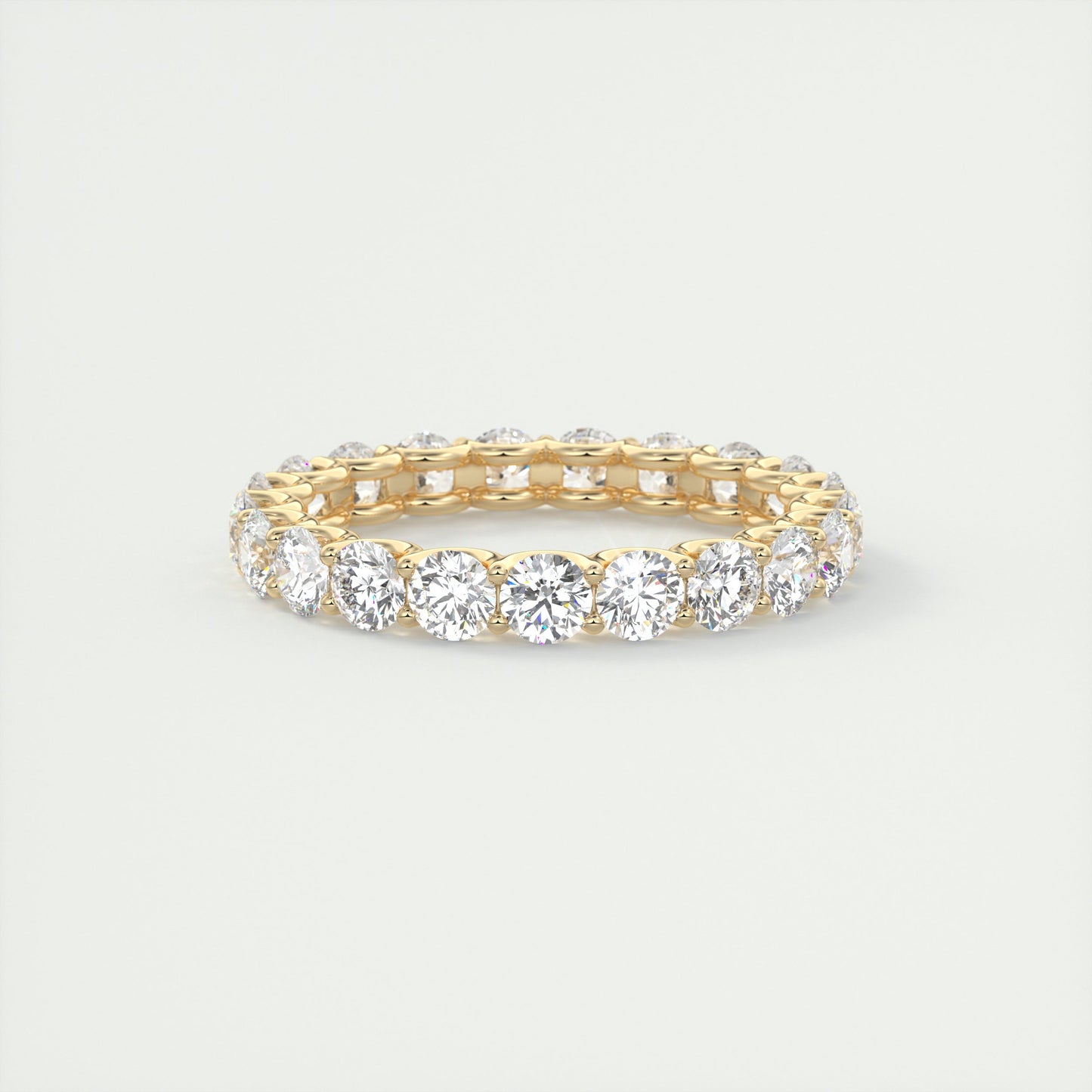 2.50CT Round Cut Moissanite Full Eternity Prong Unique Wedding Band - Eurus engagement rings
