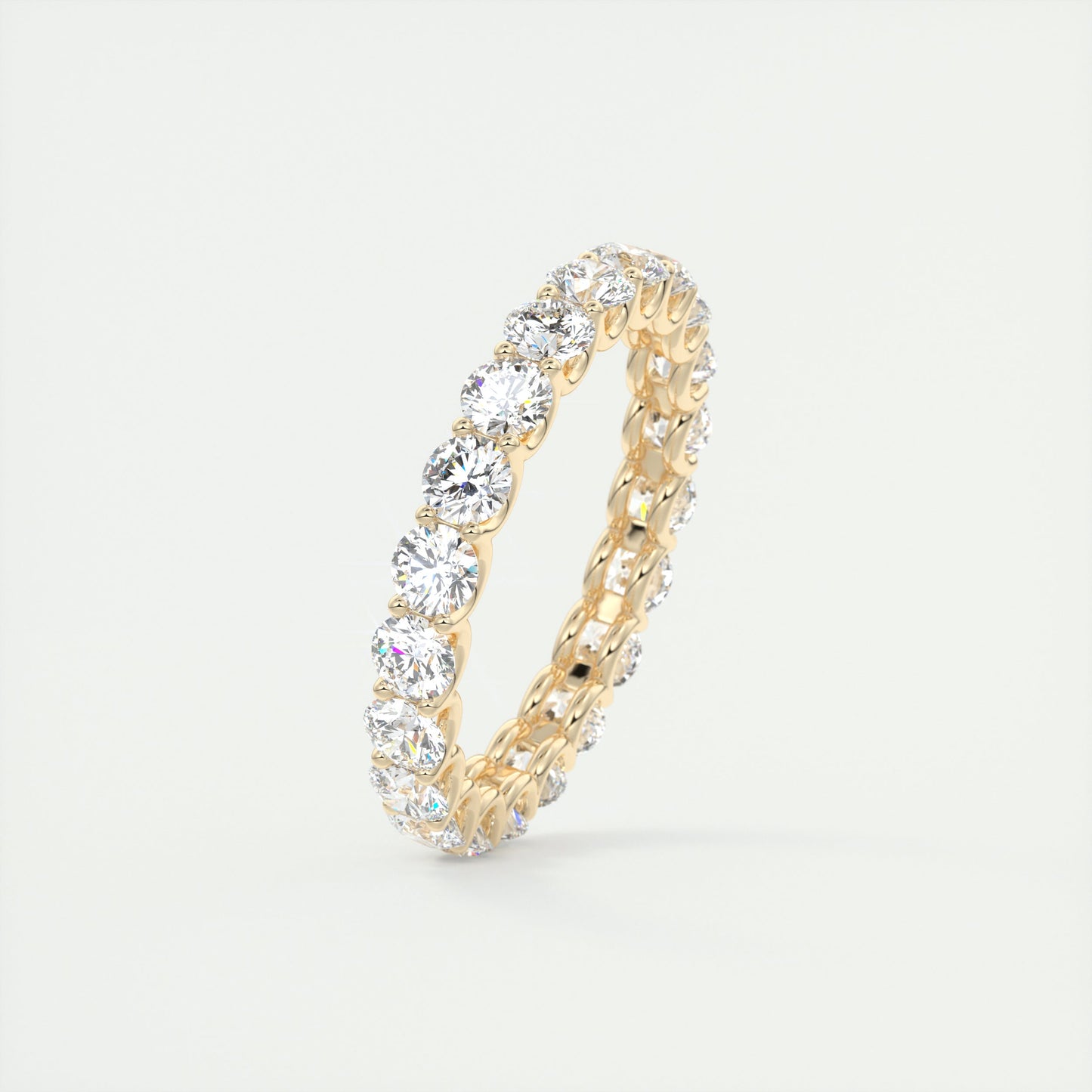 2.50CT Round Cut Moissanite Full Eternity Prong Unique Wedding Band - Eurus engagement rings