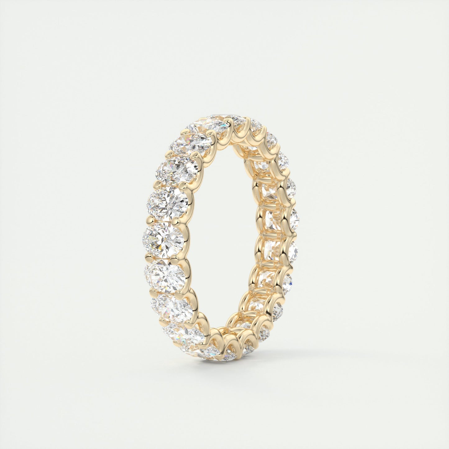 4.0CT Oval Cut Moissanite Full Eternity Prong Unique Wedding Band - Eurus engagement rings