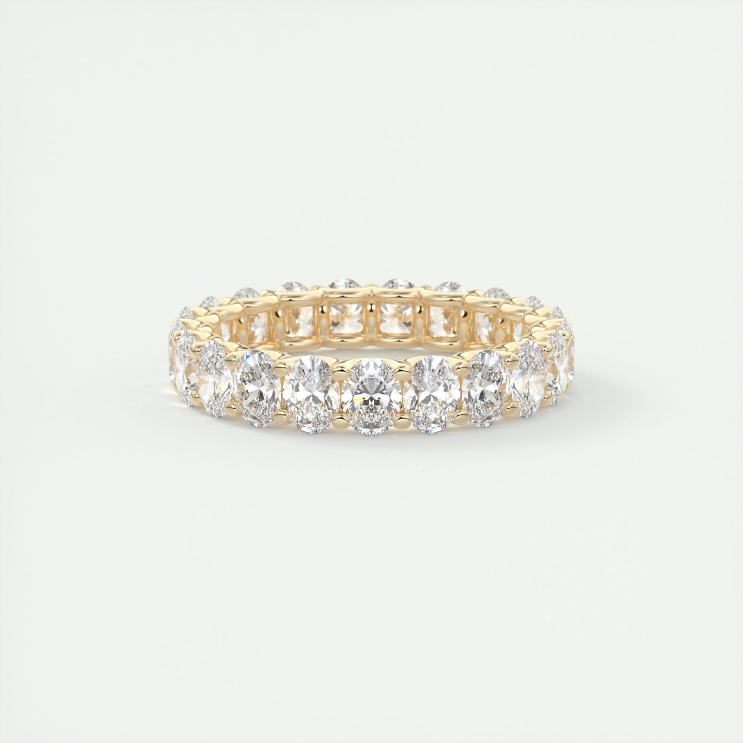 4.0CT Oval Cut Moissanite Full Eternity Prong Unique Wedding Band - Eurus engagement rings