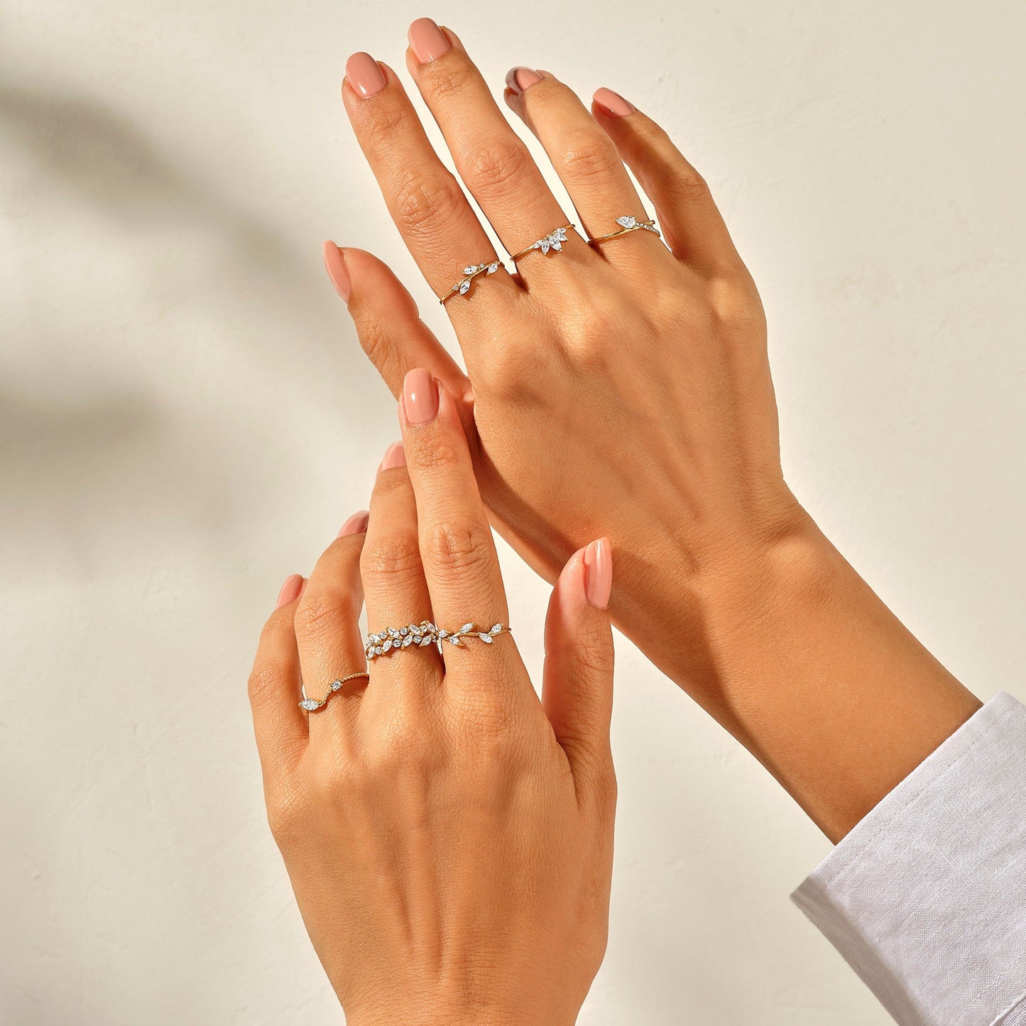 0.20 TCW Marquise Moissanite Leaf Wedding Band - Eurus engagement rings