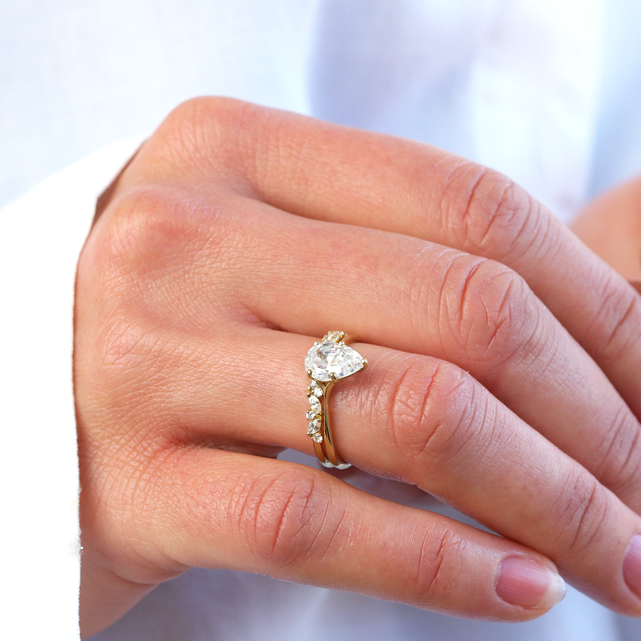 Marquise & Round Cut Half Eternity Multi stone Wedding Band Simple Band