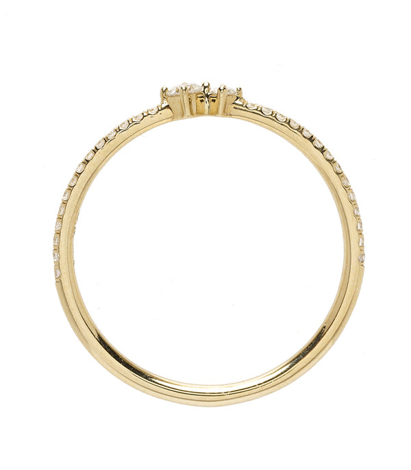 0.4CTW Round Cut Moissanite Halo Unique Wedding Band - Eurus engagement rings