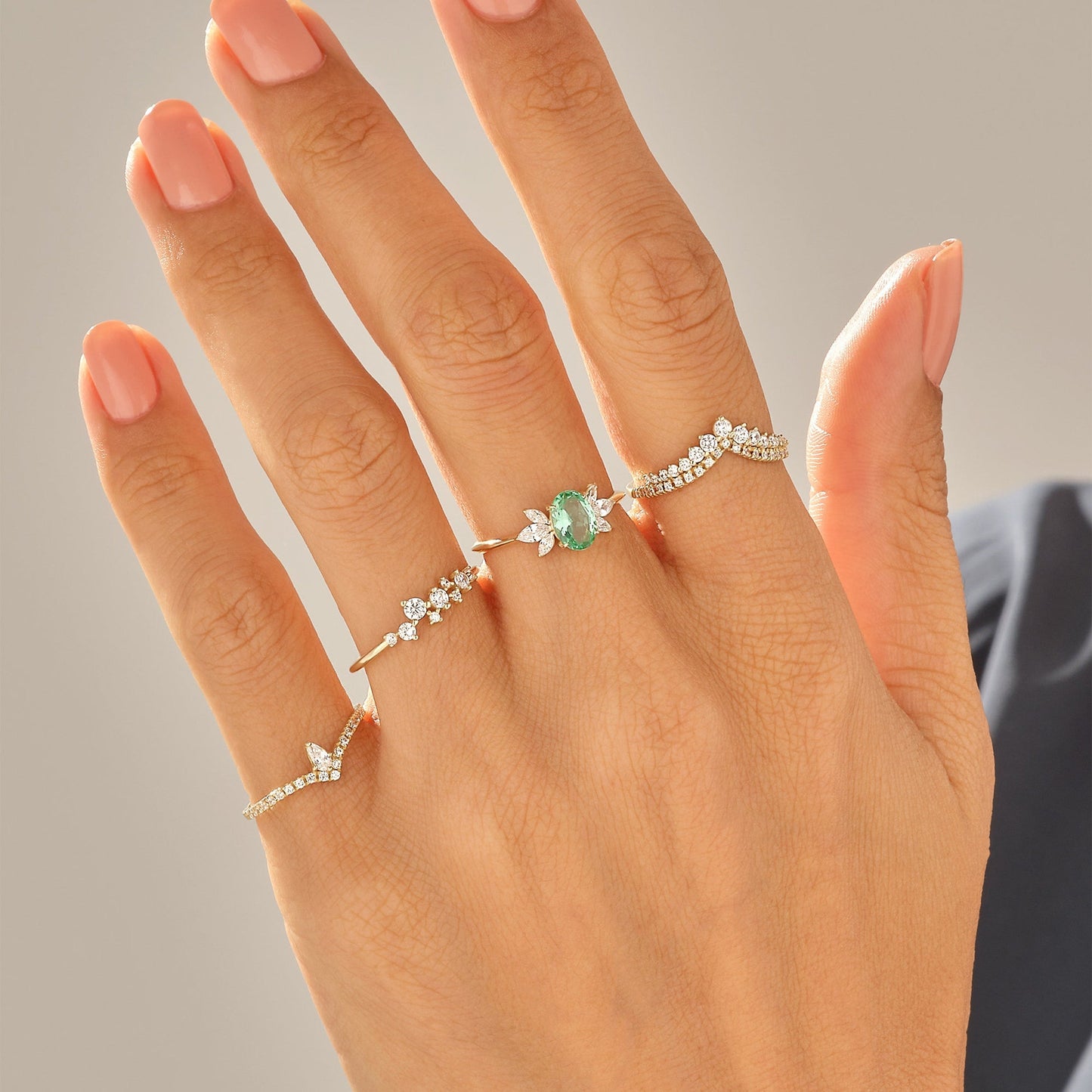 0.50 TCW Round Moissanite Curved Wedding Band - Eurus engagement rings