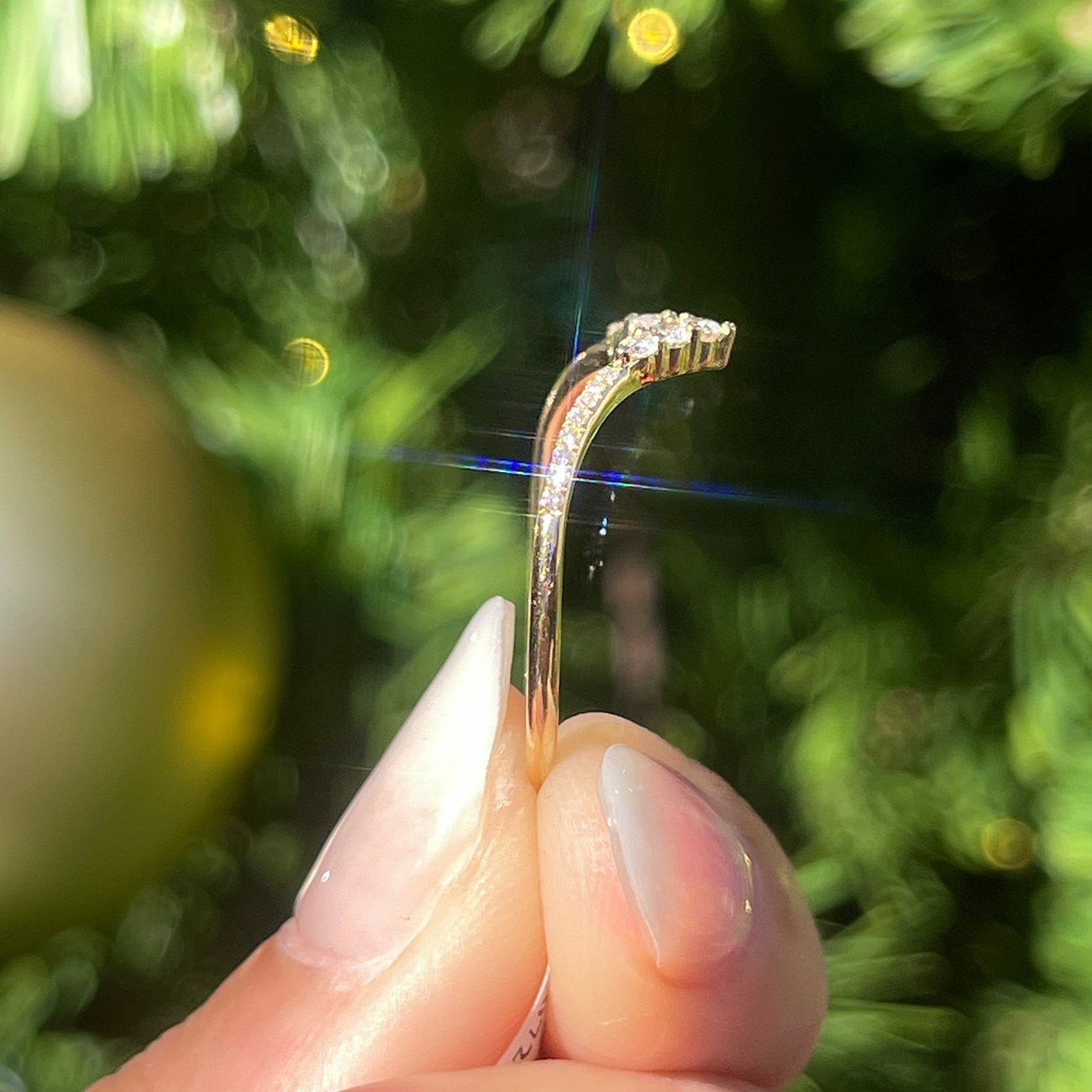 0.20CTW Round Brilliant Cut Curved Eternity Wedding Band - Eurus engagement rings