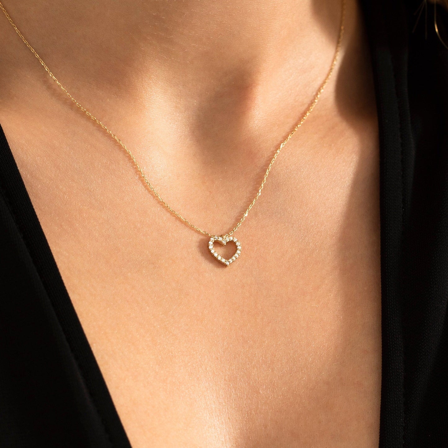 0.3CT Heart Shaped Moissanite Diamond Necklace, Women Necklace, Gift For Her, Promise Gift, Valentine Gift, Delicate Necklace