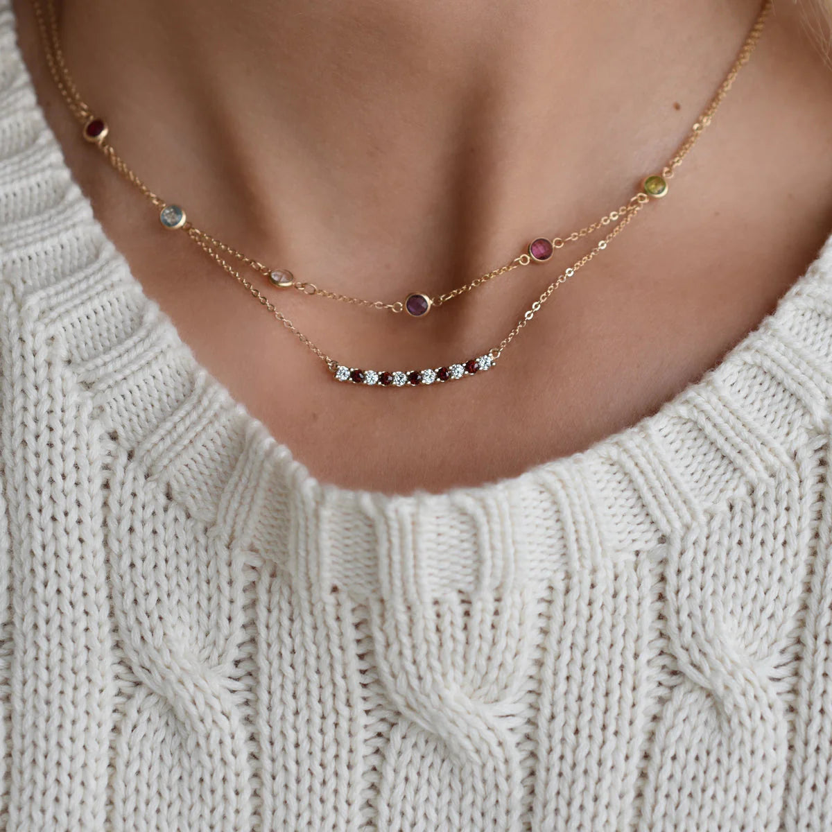 1.40 CT Round Garnet Moissanite Diamond Necklace| BIrthday Gift| Anniversary Gift| Gifts For Her| Wedding Gift