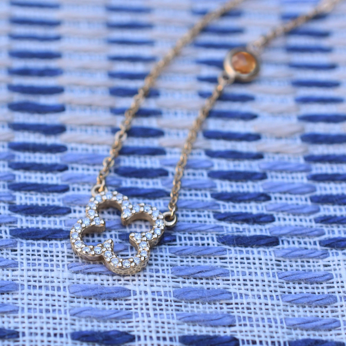 1.93CT Round Floral Diamond Necklace, November Birthstone Clover Necklace, Wedding Gift, Gift For Her, Delicate Necklace, Anniversary Gift, Gift For Mom