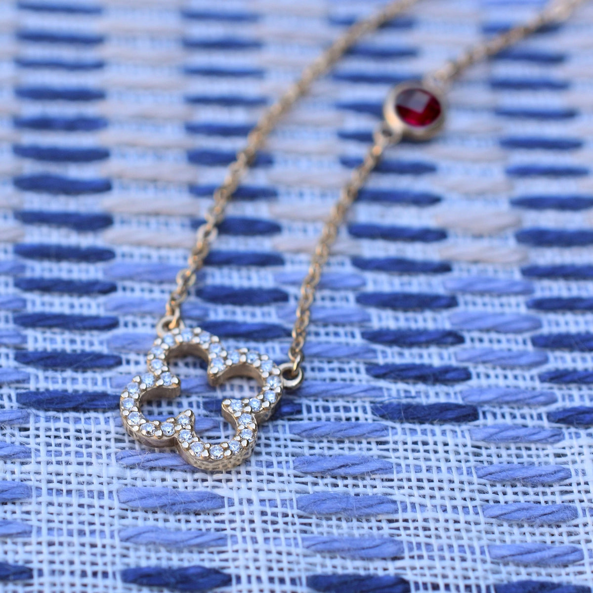 1.93CT Round Floral Diamond Necklace, July Birthstone Clover Necklace, Wedding Gift, Gift For Her, Delicate Necklace, Anniversary Gift, Gift For Wife