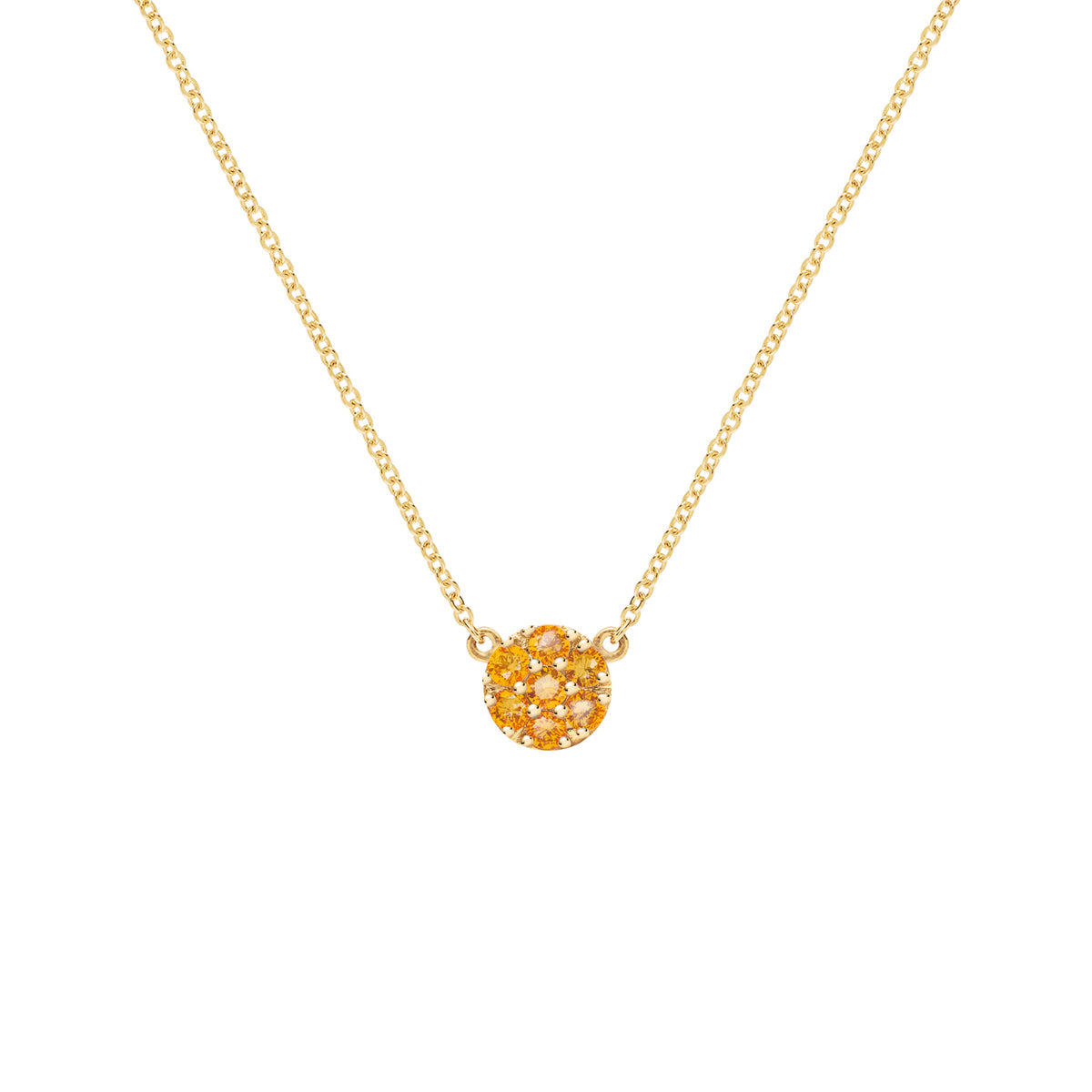 0.21CT Round Cut Floral Yellow Moissanite Necklace, November Birthstone Necklace, Delicate Necklace, Wedding Gift, Gift For Mom, Gift For Her, Gift For Age Sixteen