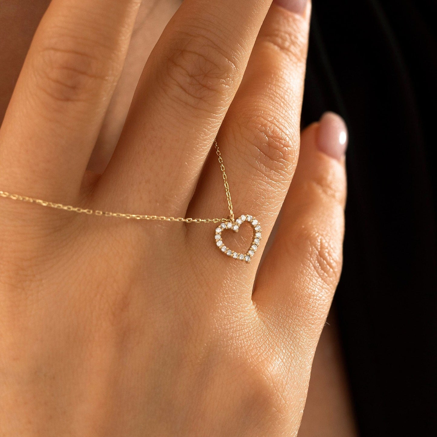 0.3CT Heart Shaped Moissanite Diamond Necklace, Women Necklace, Gift For Her, Promise Gift, Valentine Gift, Delicate Necklace