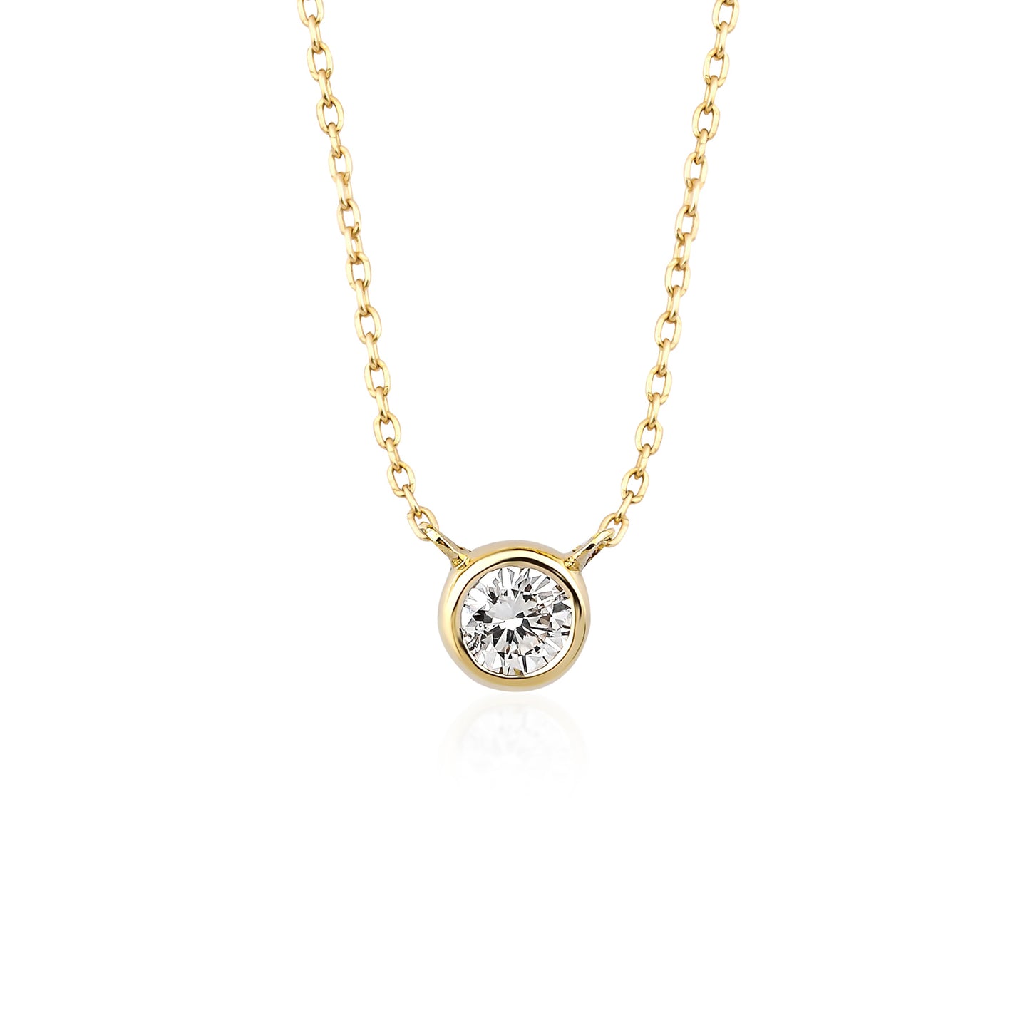 1 CT Round Moissanite Diamond Necklace, Round Pendent With Chain, Delicate Necklace, Simple Diamond Necklace, Charm Necklace, Solitaire Necklace, Gift FOr Girls, Gifts For Her, Anniversary Gift