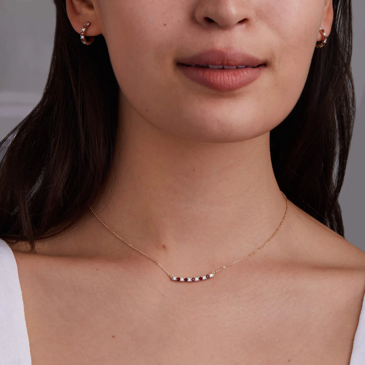 1.40 CT Round Garnet Moissanite Diamond Necklace| BIrthday Gift| Anniversary Gift| Gifts For Her| Wedding Gift