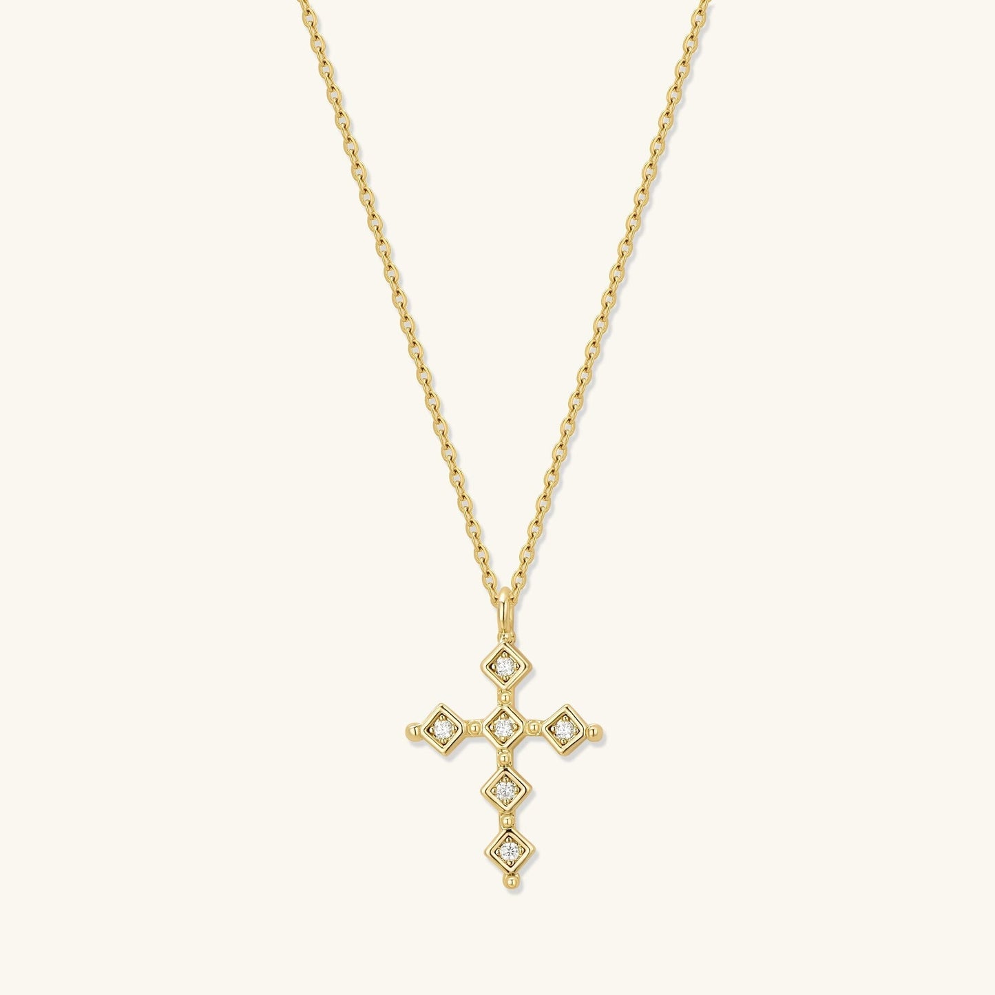 1.2 CT Cross Pendnet, Round Cut Moissanite Diamond Necklace, Gift for Women, Delicate Necklace
