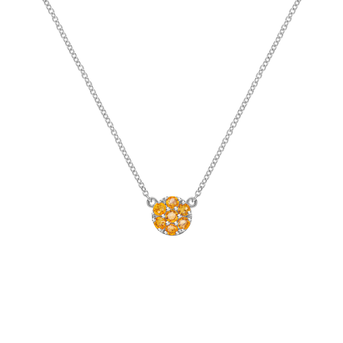 0.21CT Round Cut Floral Yellow Moissanite Necklace, November Birthstone Necklace, Delicate Necklace, Wedding Gift, Gift For Mom, Gift For Her, Gift For Age Sixteen