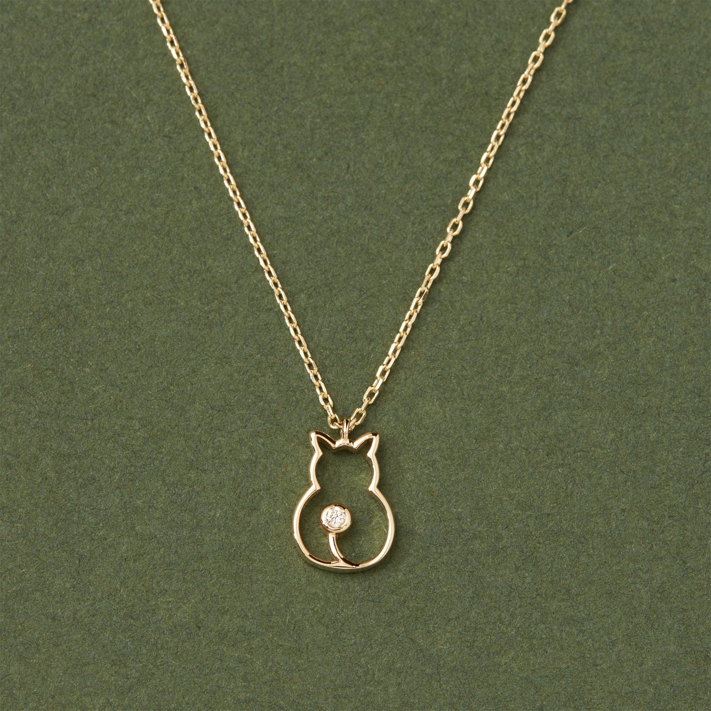 Cat Necklace, Diamond Cat Pendnet With Chain, Delicate Necklace, Gift For Her, Gift For Daughter