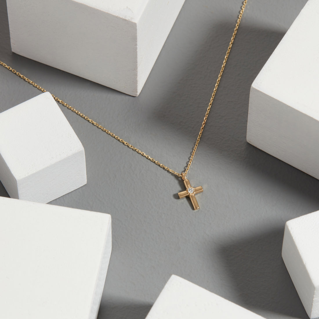 Cross Necklace, Simple Cross Necklace, Charm Necklace, Delicate Necklace, Gift For Her, Diamond Cross Pendent