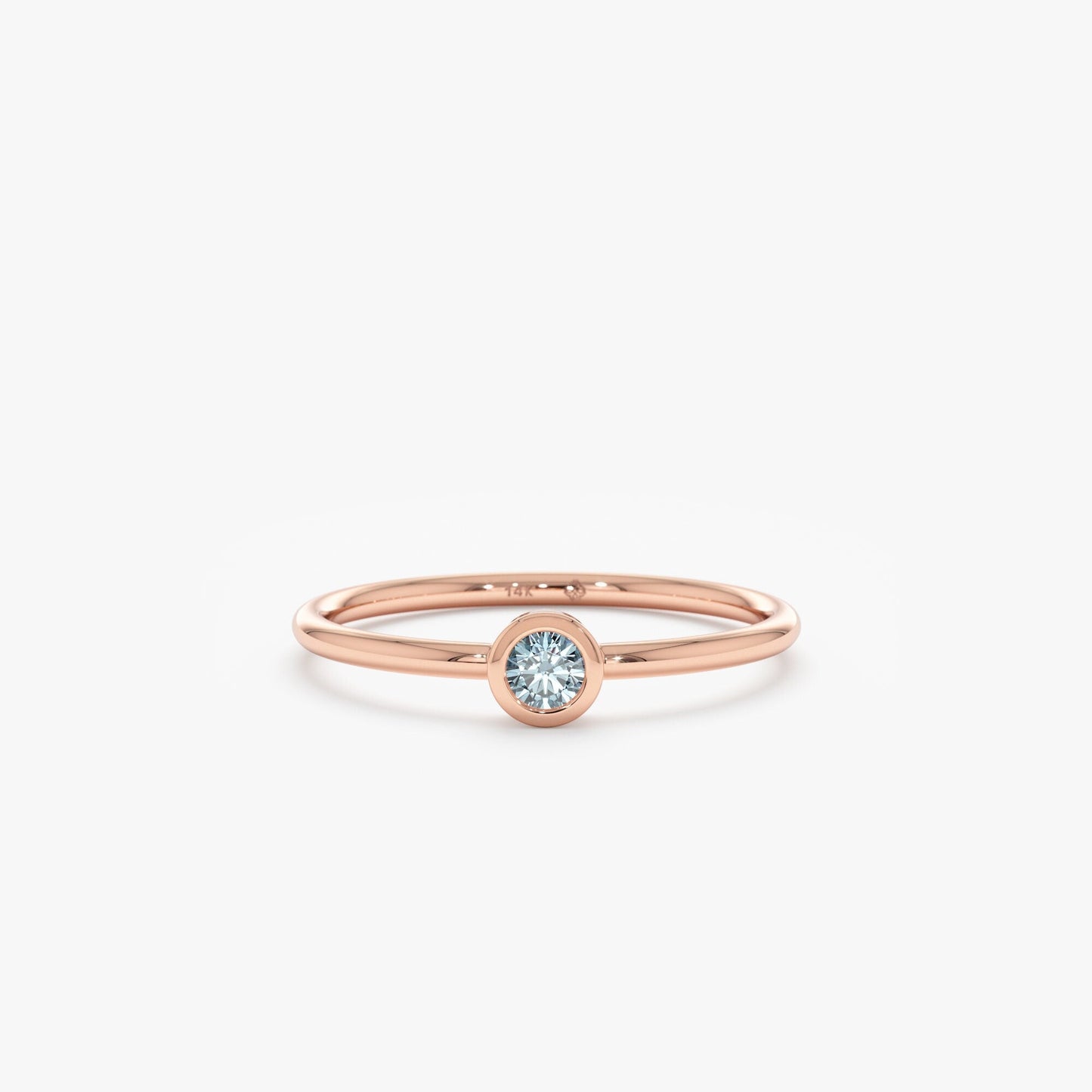 0.25 CT Round Bezel Engagement Ring For Women Delicate Ring Gift For Her