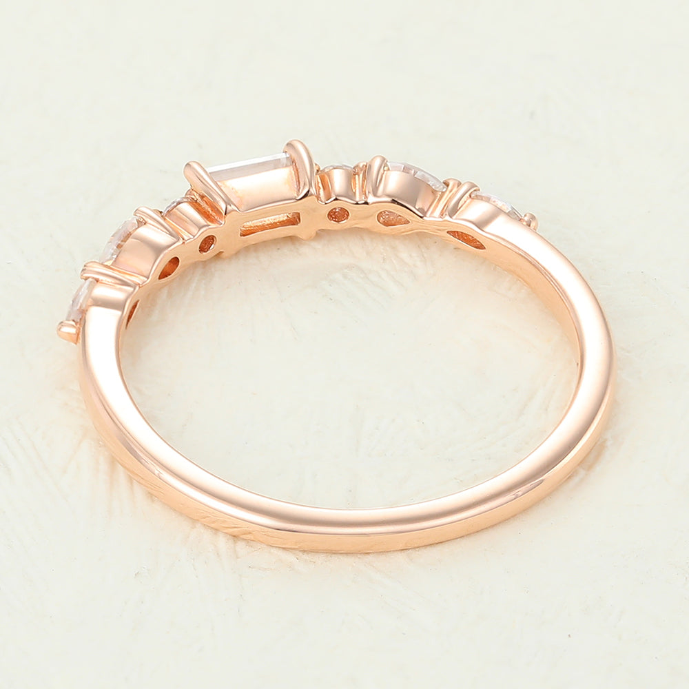 Pear, Baguette, Marquise & Round Shaped Moissanite Multi Stones Eternity Wedding Band