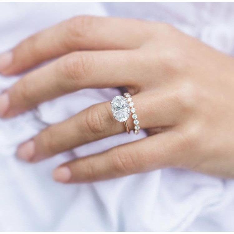 0.70 TCW Round Bubble Prong Setting Moissanite Wedding Band - Eurus engagement rings