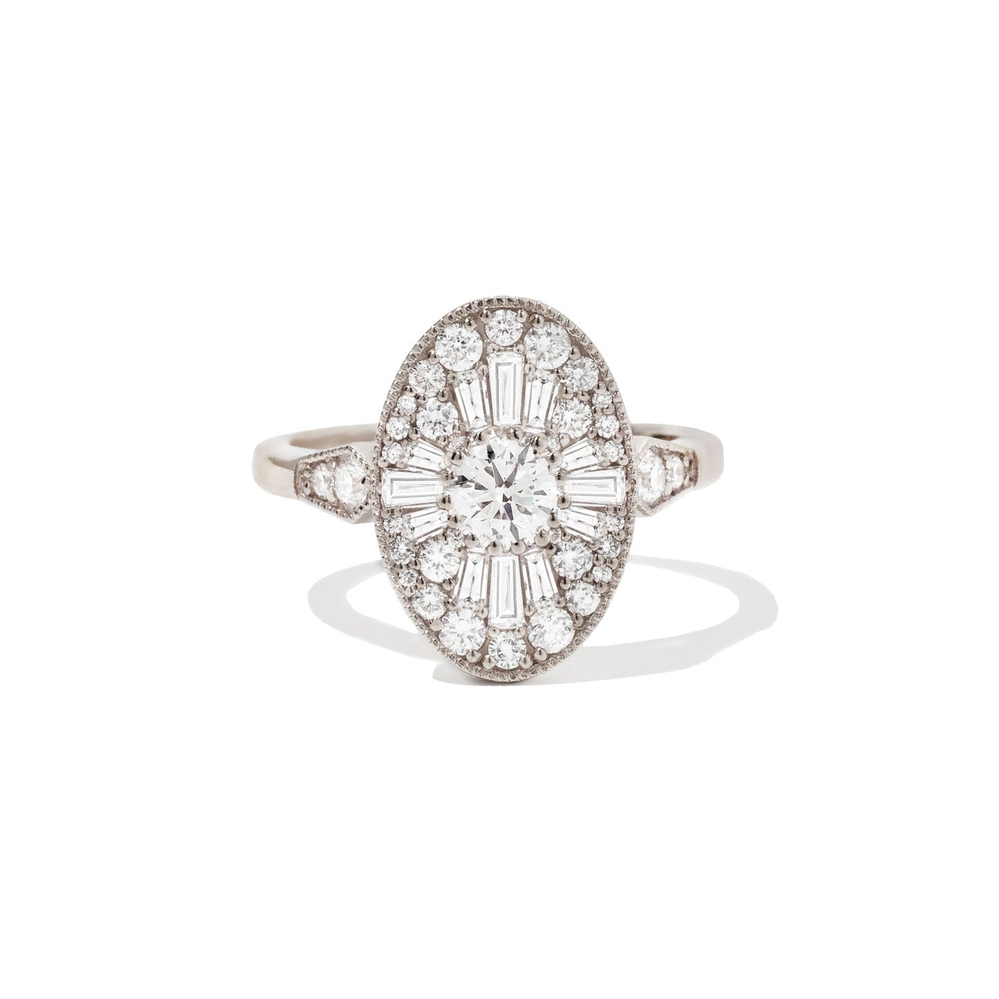 0.35 Ct Round Cut Moissanite Diamond Vintage Engagement Ring