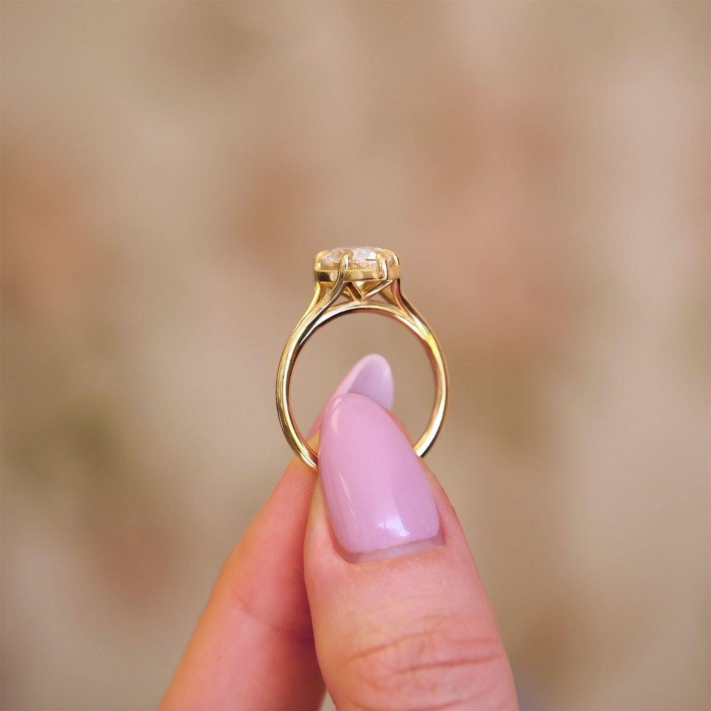 2.5 Ct Marquise Cut Moissanite Diamond Solitaire Engagement Ring