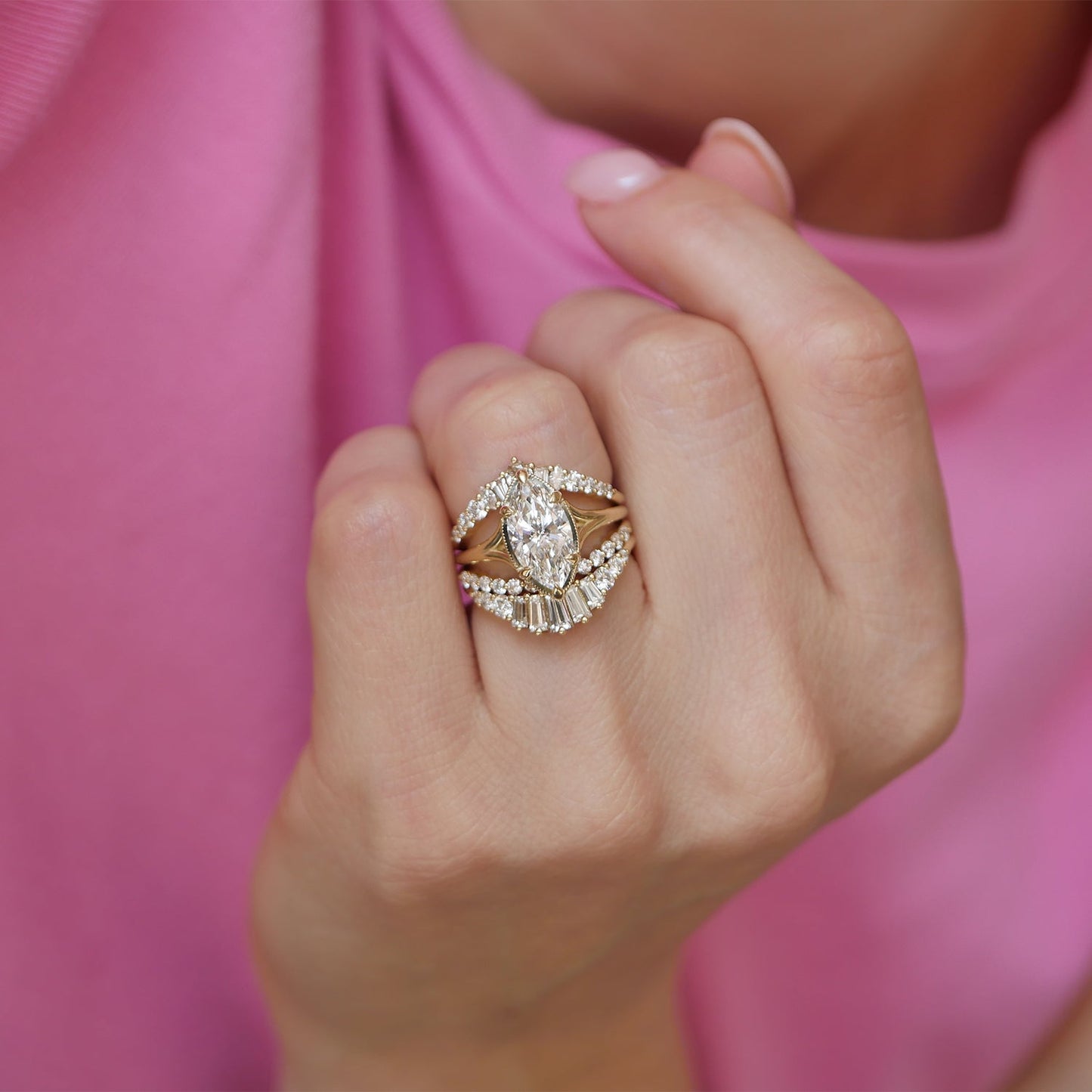 2.5 Ct Marquise Cut Moissanite Diamond Solitaire Engagement Ring