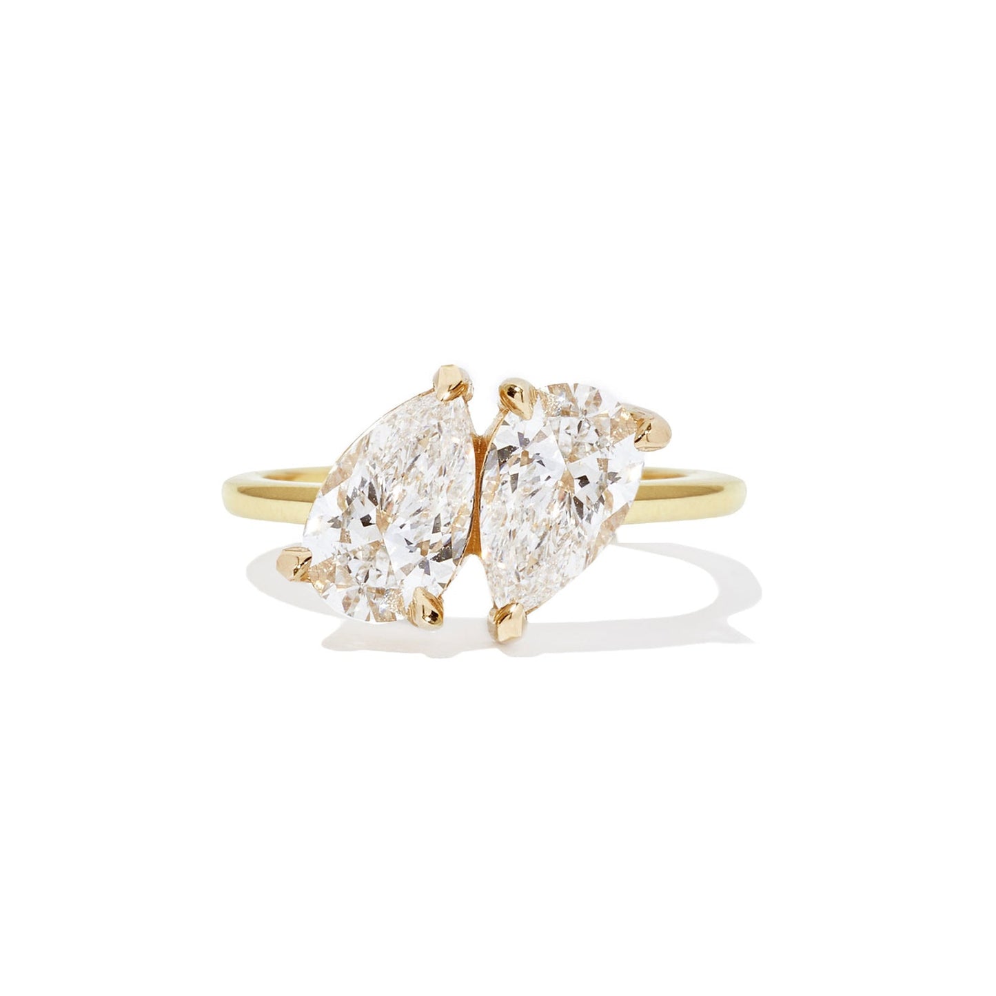 2.0 Ct Two Pear Moissanite Diamond Toi et Moi Engagement Ring