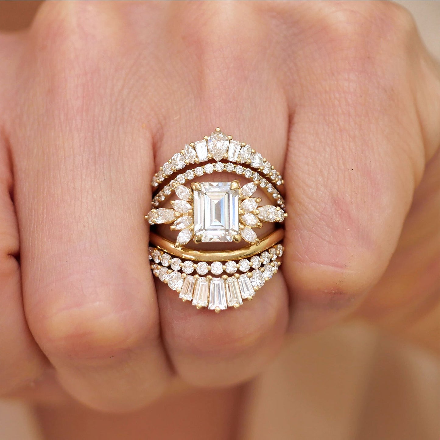 2.5 Ct Emerald Cut Moissanite Diamond Engagement Ring For Her