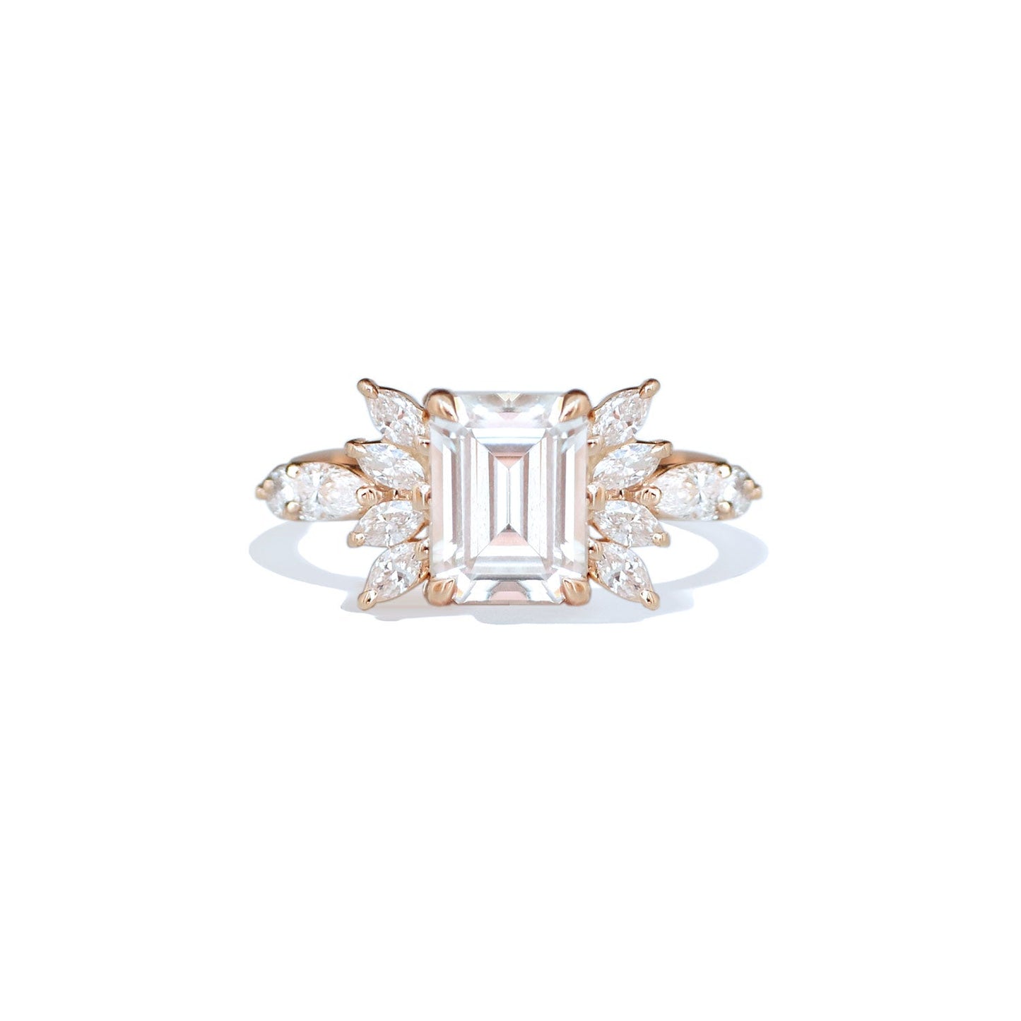 2.5 Ct Emerald Cut Moissanite Diamond Engagement Ring For Her