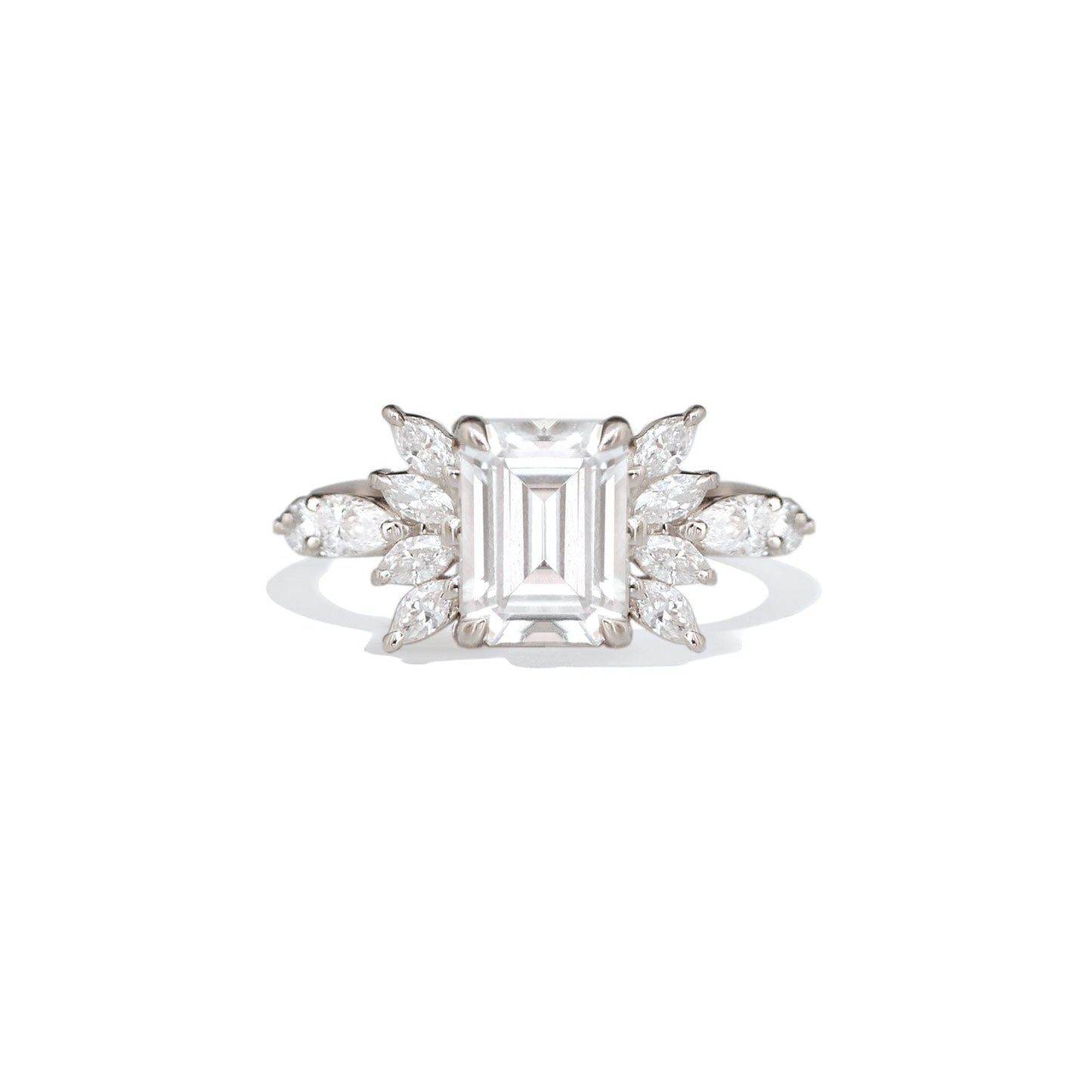 2.5 Ct Emerald Cut Moissanite Diamond Engagement Ring For Her