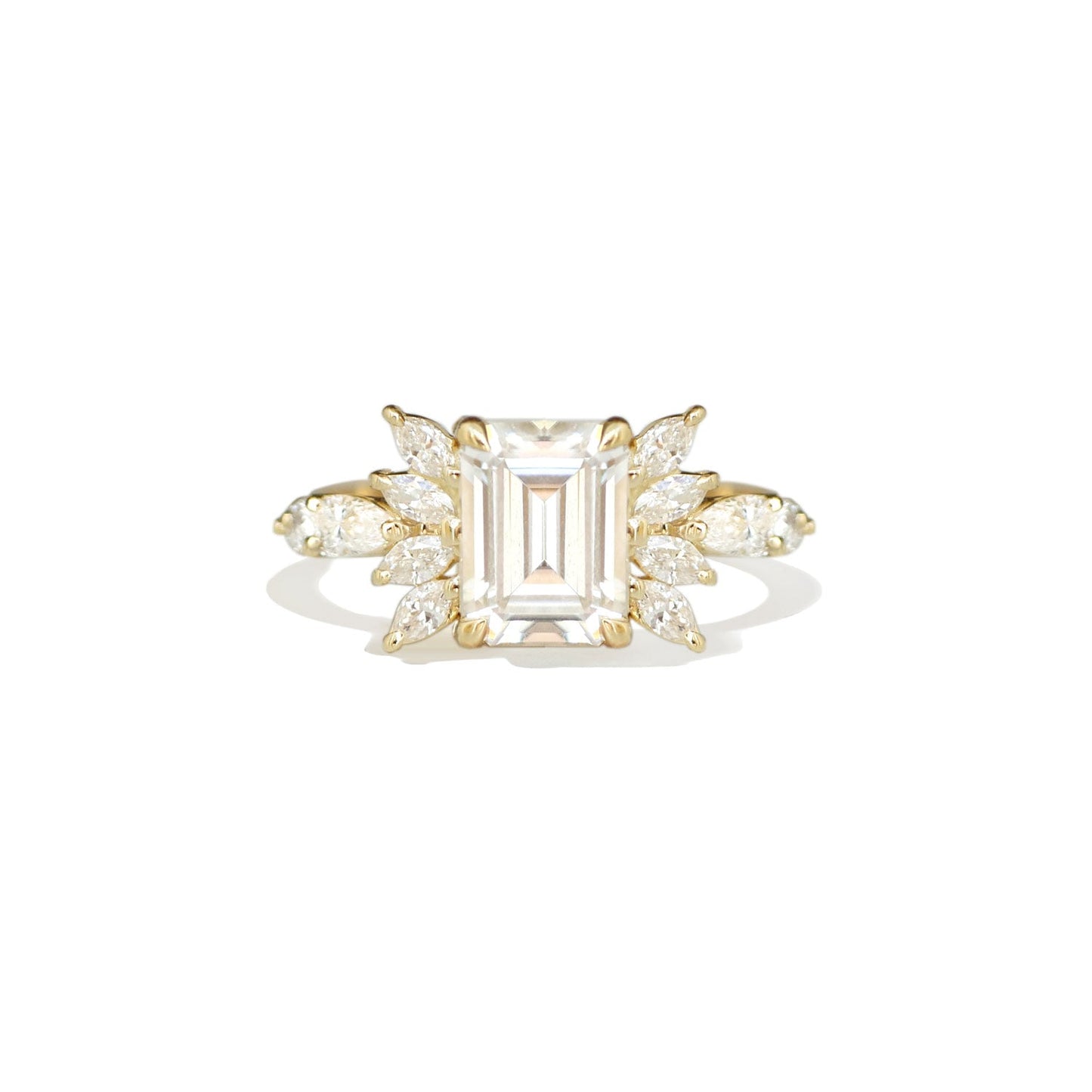 2.5 Ct Emerald Cut Moissanite Diamond Engagement Ring For Her
