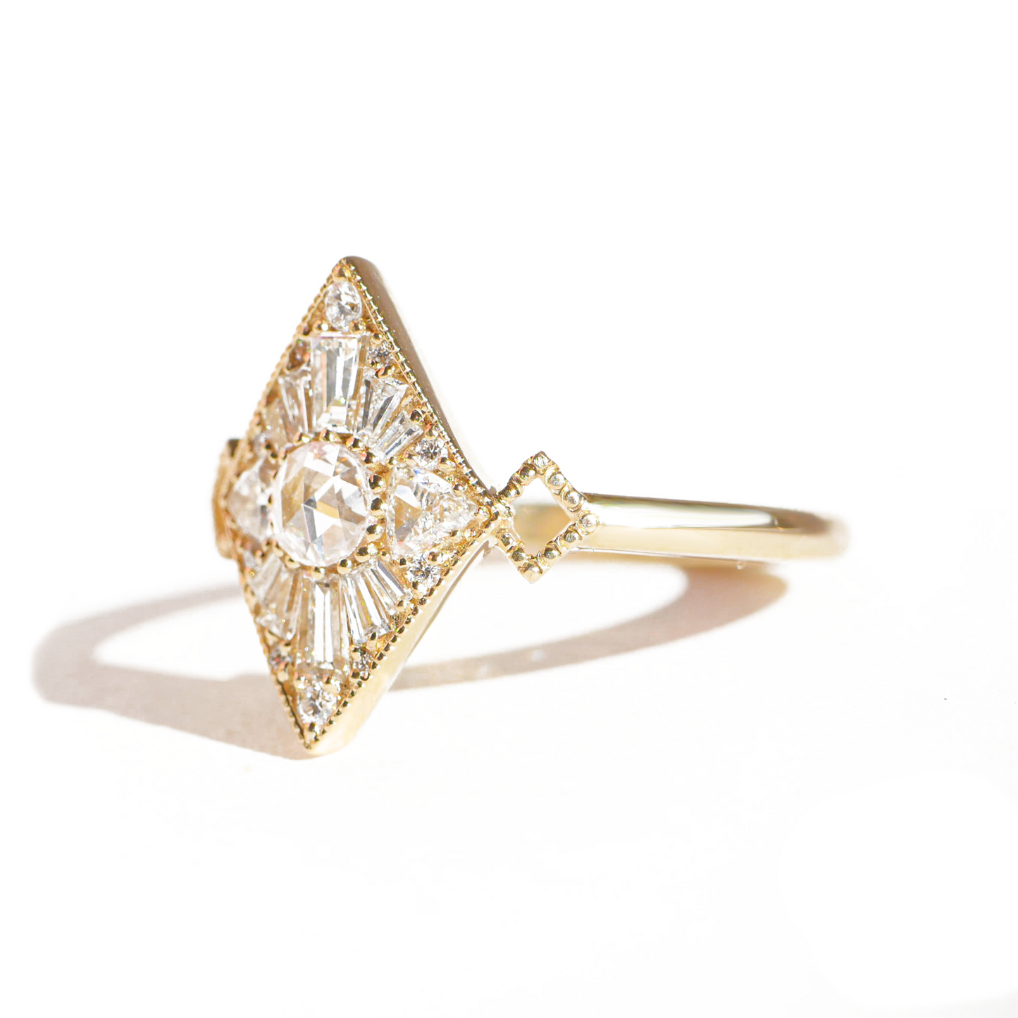 0.20 Ct Antique Round Cut Moissanite Diamond Vintage Engagement Ring