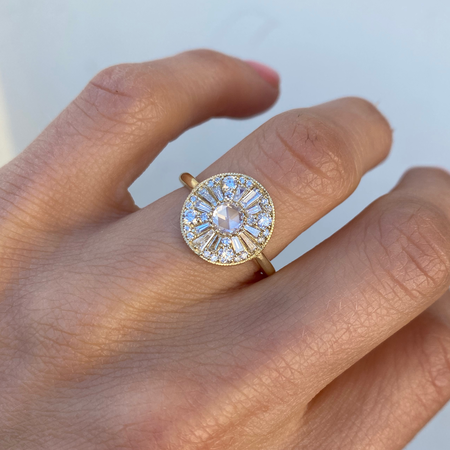 0.30 Ct Antique Round Cut Moissanite Diamond Vintage Engagement Ring