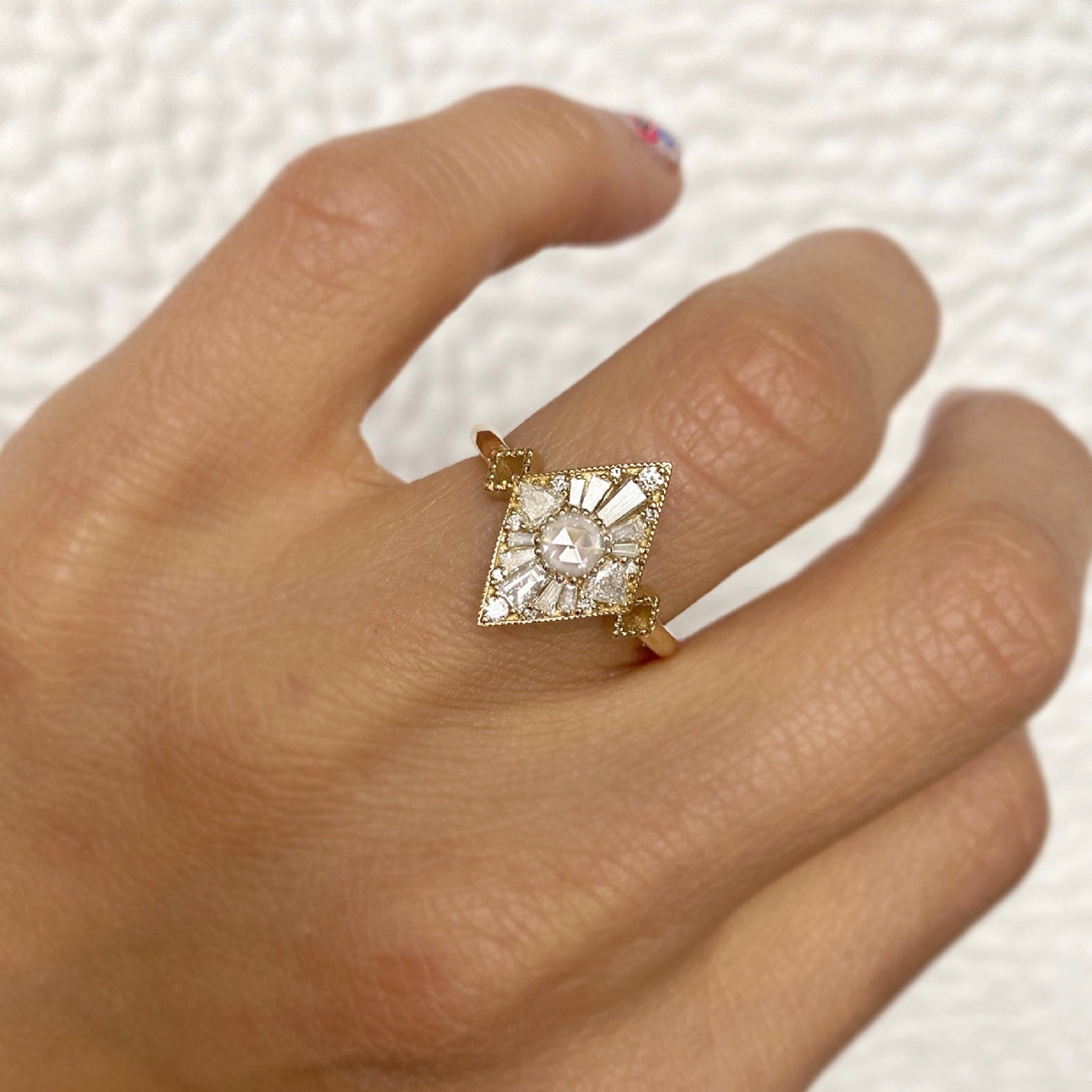 0.20 Ct Antique Round Cut Moissanite Diamond Vintage Engagement Ring