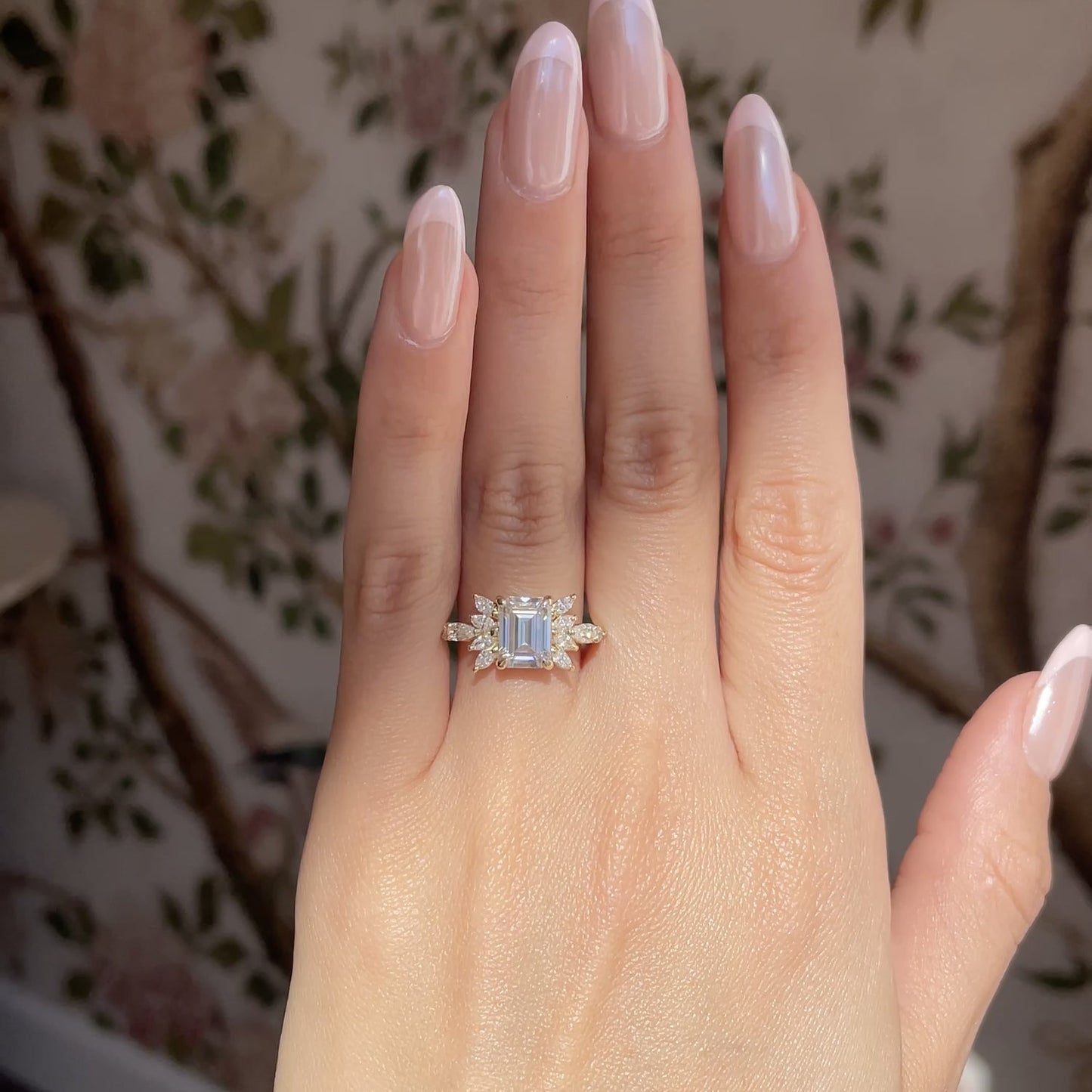 2.5 Ct Emerald Cut Moissanite Diamond Engagement Ring For Her