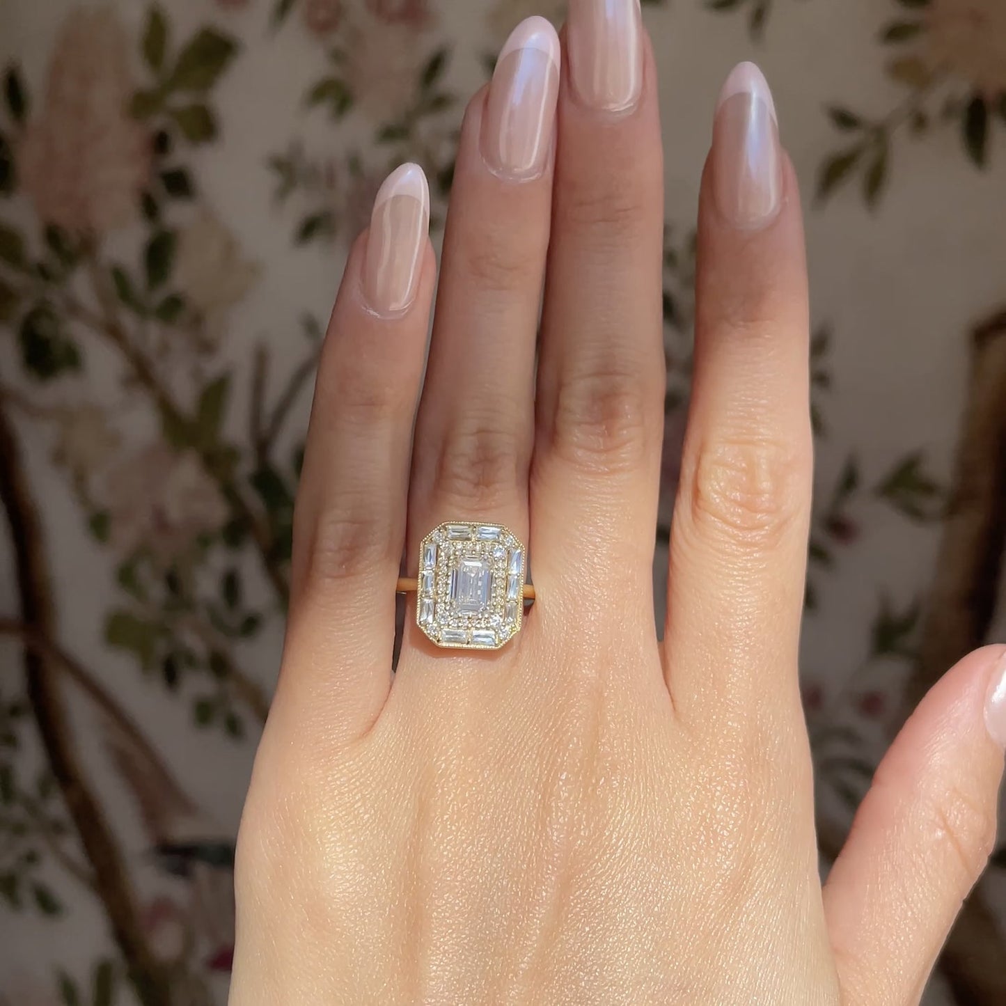 2.0 Ct Emerald Cut Moissanite Diamond Vintage Engagement Ring For Her