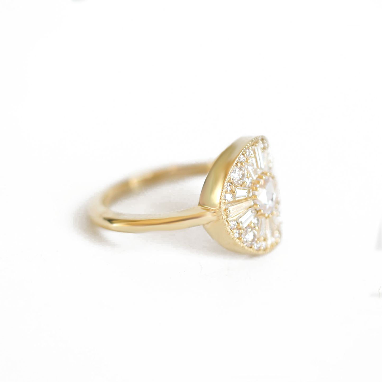0.30 Ct Antique Round Cut Moissanite Diamond Vintage Engagement Ring