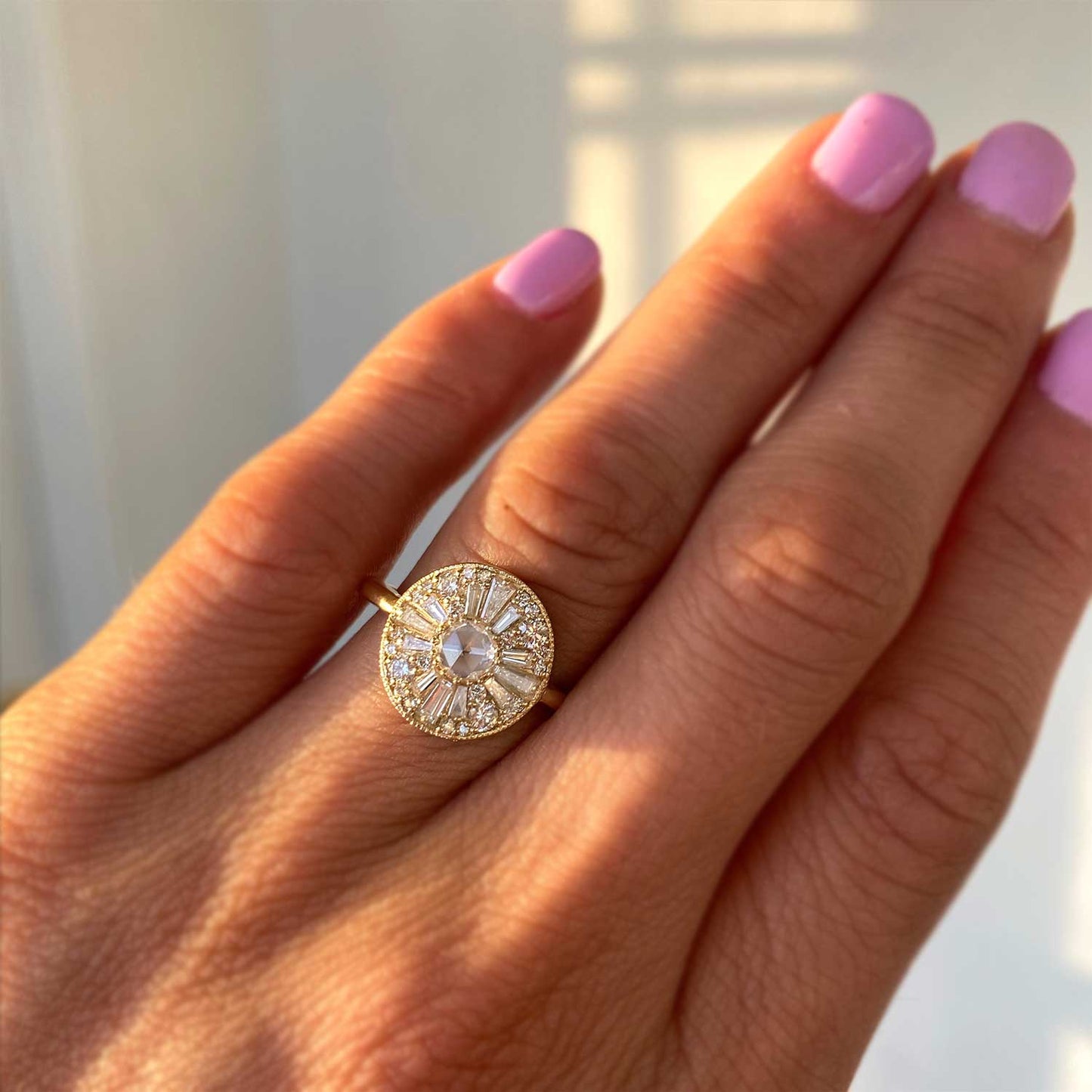 0.30 Ct Antique Round Cut Moissanite Diamond Vintage Engagement Ring