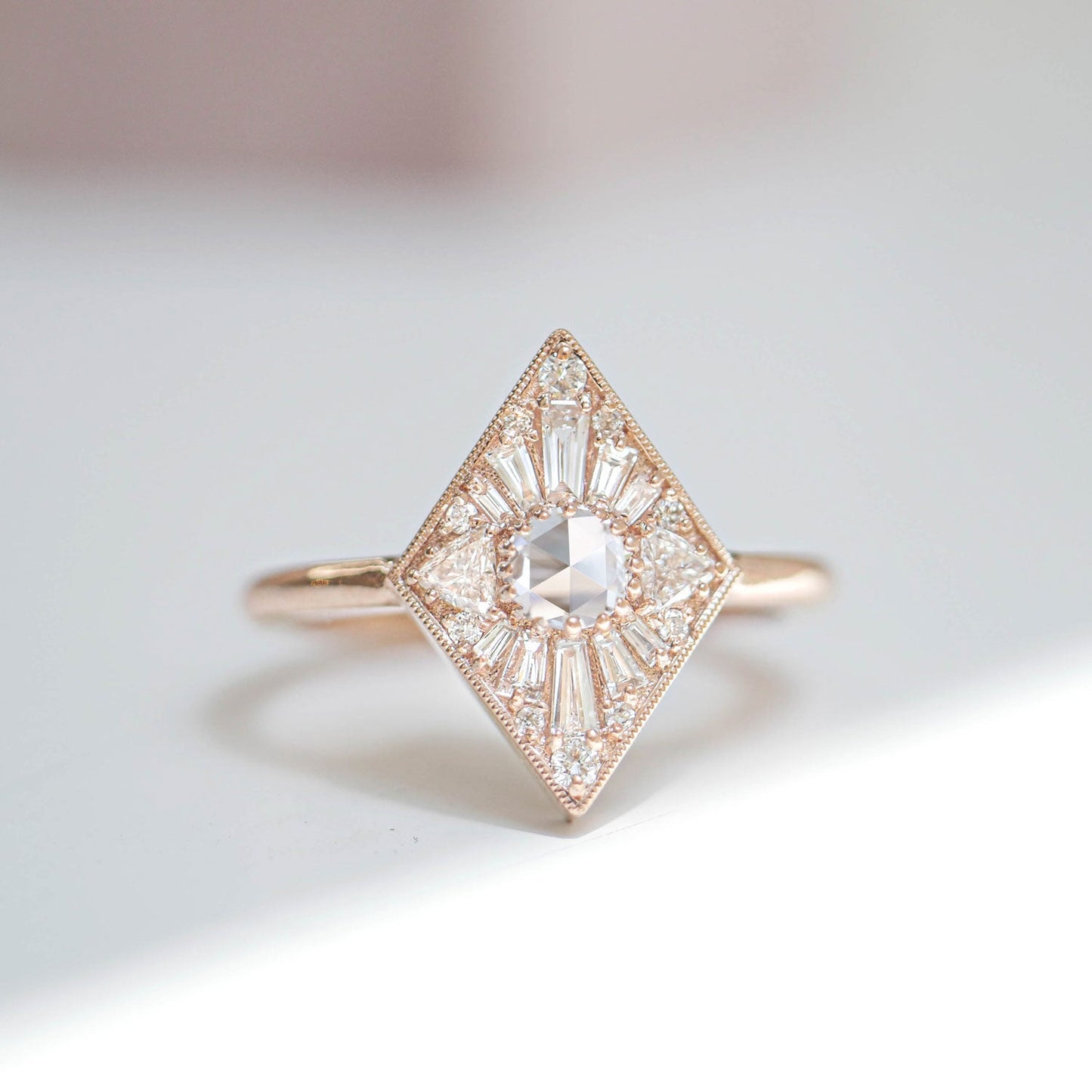 0.20 Ct Antique Round Cut Moissanite Diamond Vintage Engagement Ring