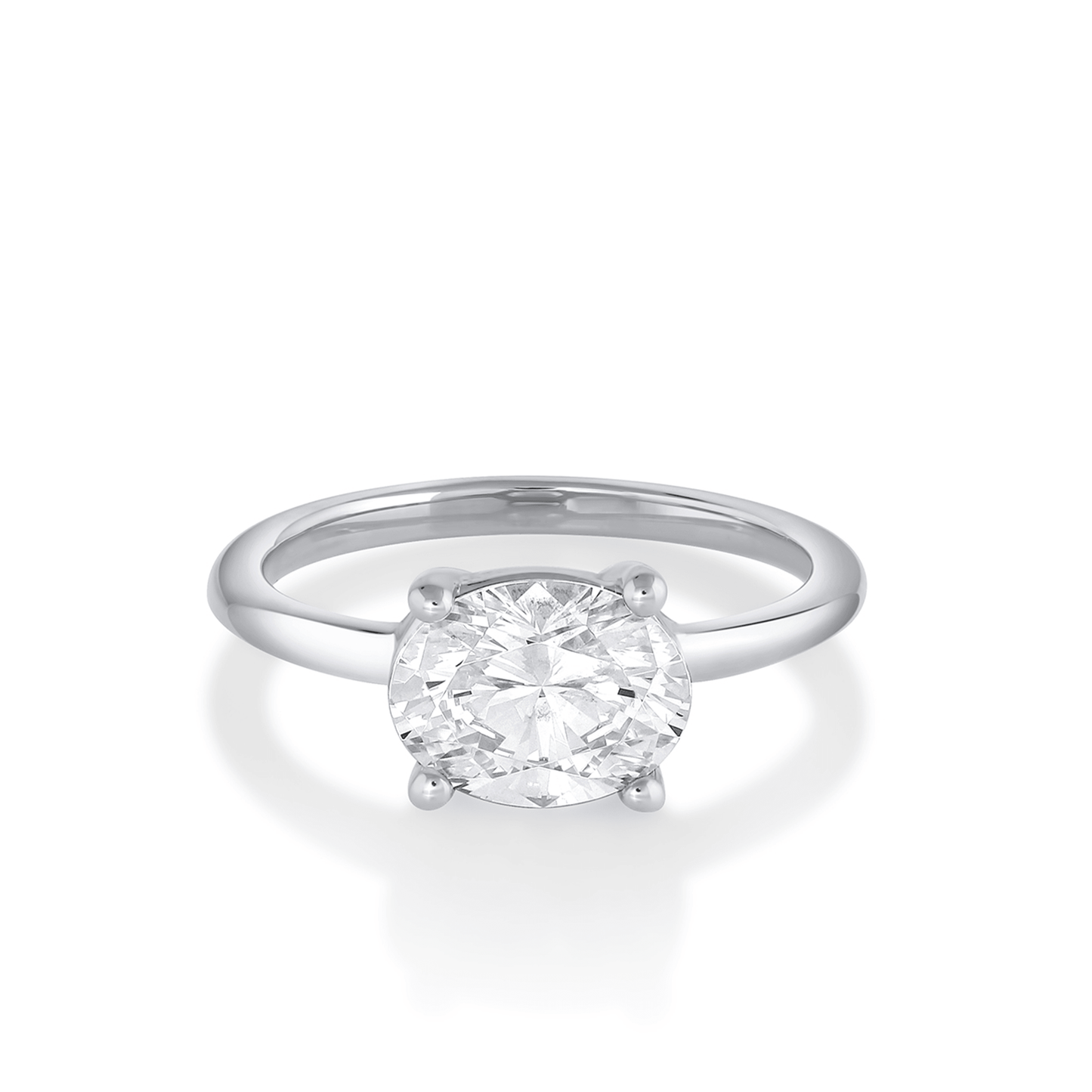 2.5 Ct Oval Cut Moissanite Diamond Solitaire Engagement Ring