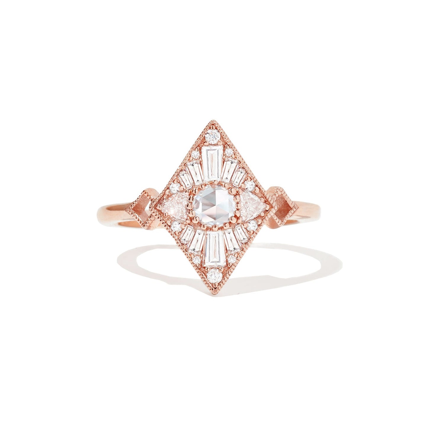 0.20 Ct Antique Round Cut Moissanite Diamond Vintage Engagement Ring